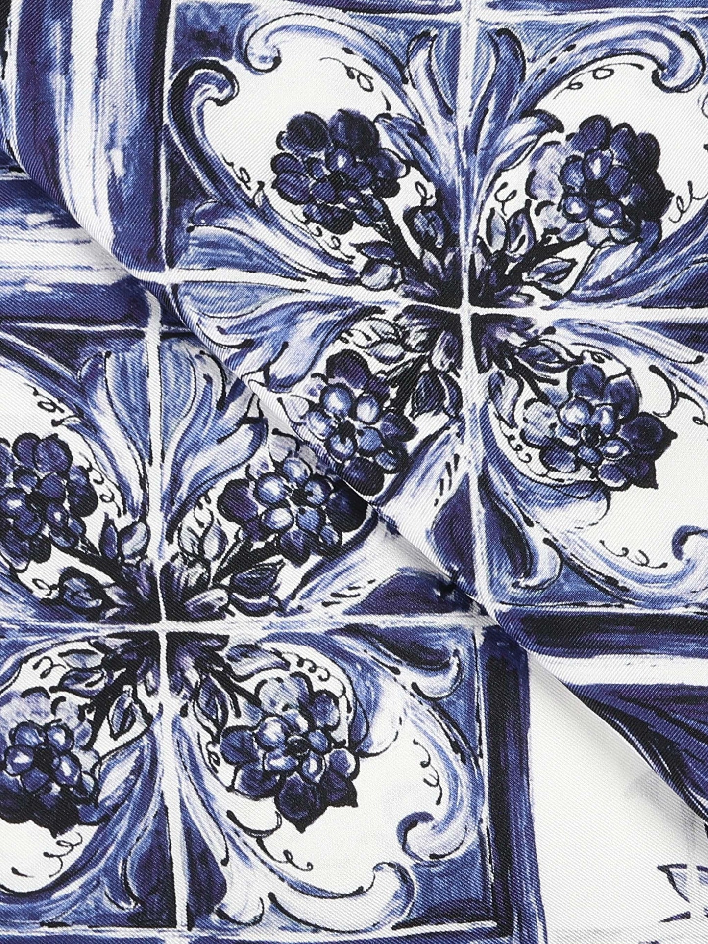 Foulard in twill stampa maiolica