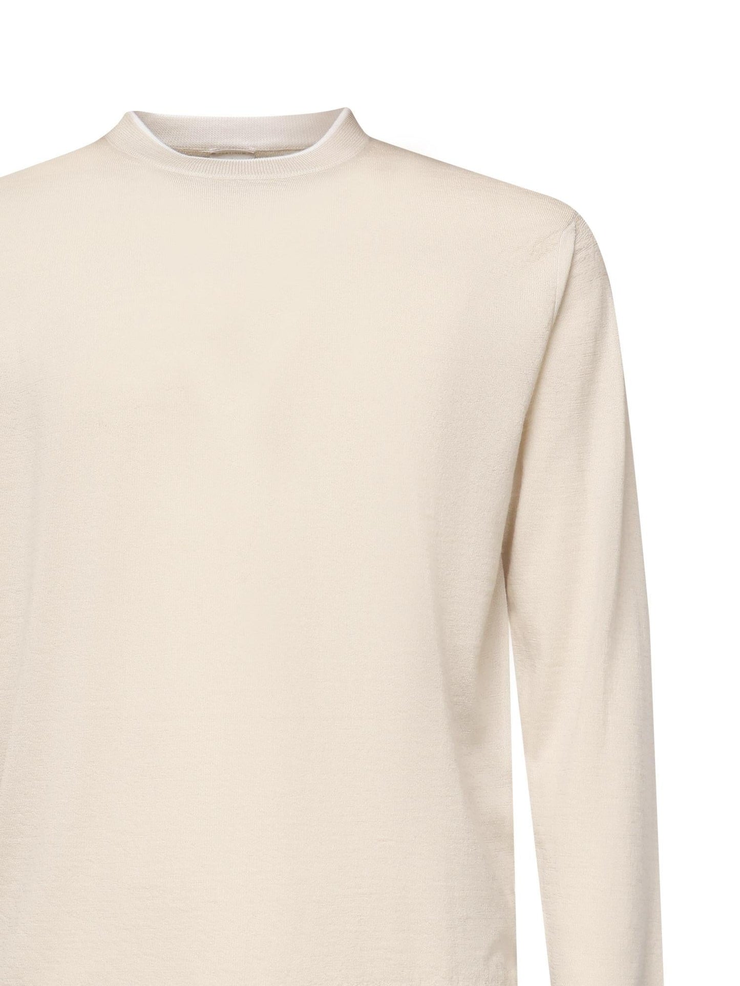 Maglia girocollo in lana e seta