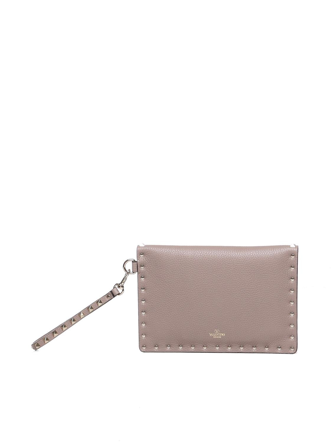 Pouch Rockstud in vitello granato