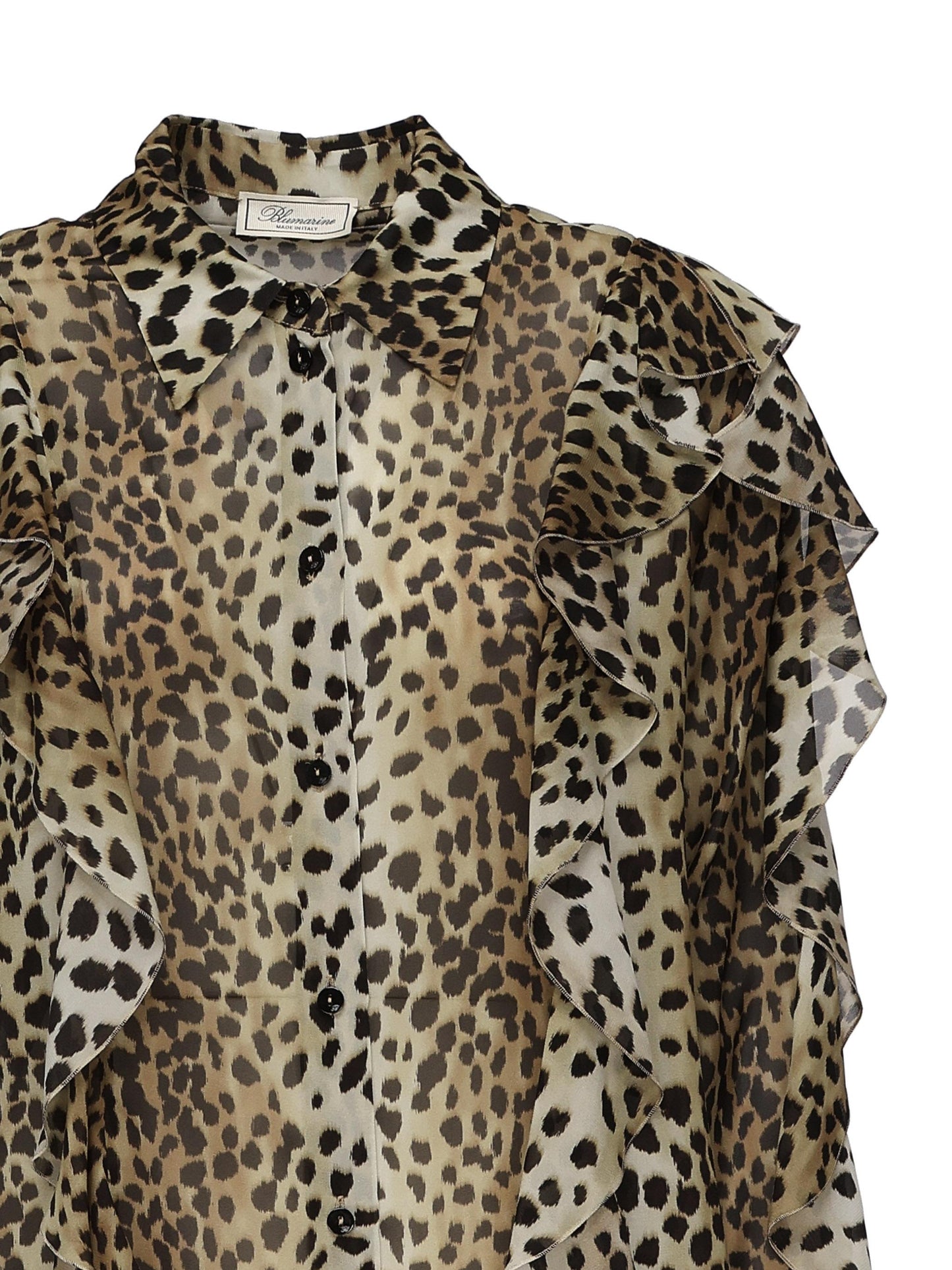 Camicia in georgette stampata con volant