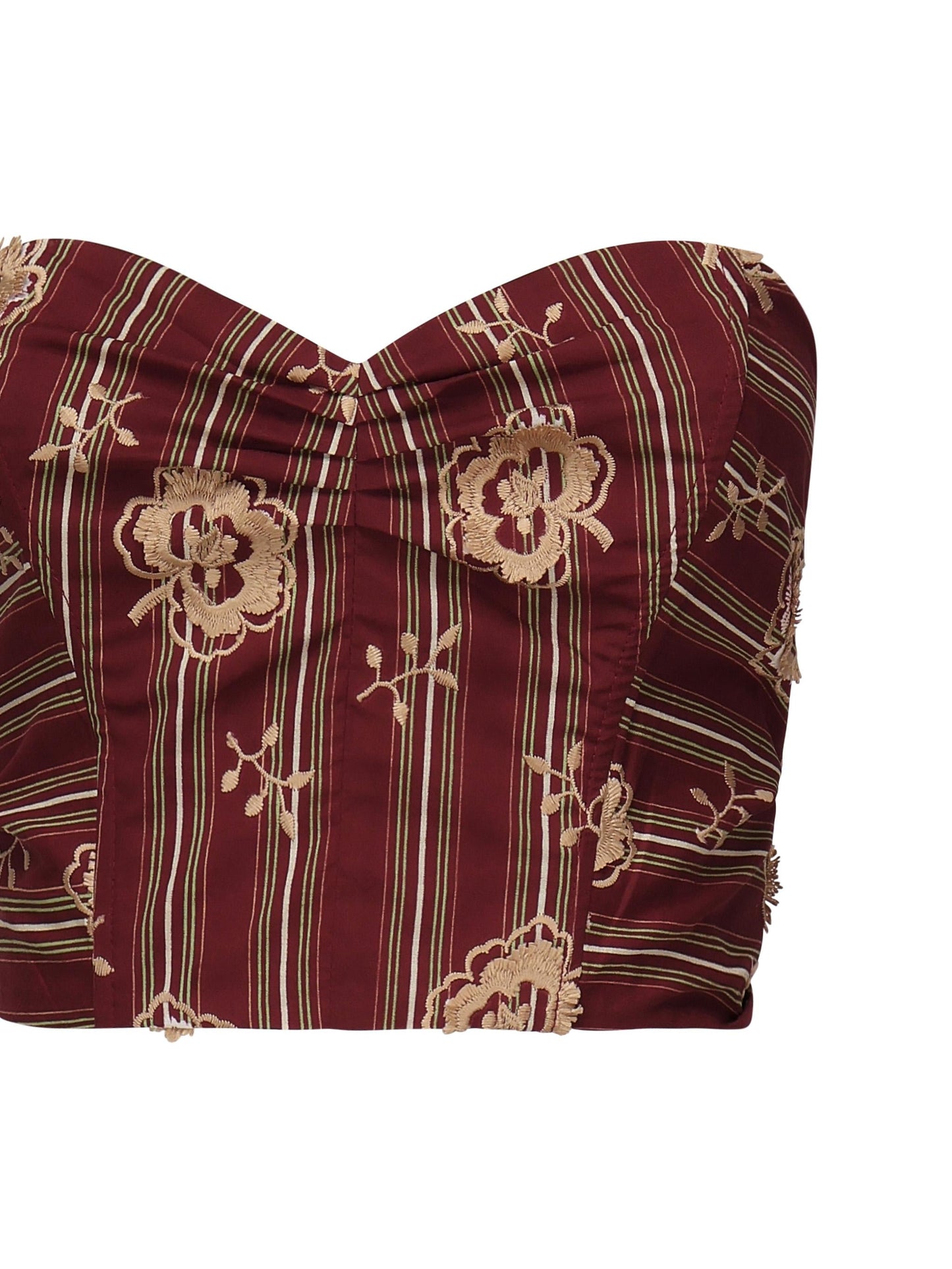 Top a corsetto in mussola di cotone