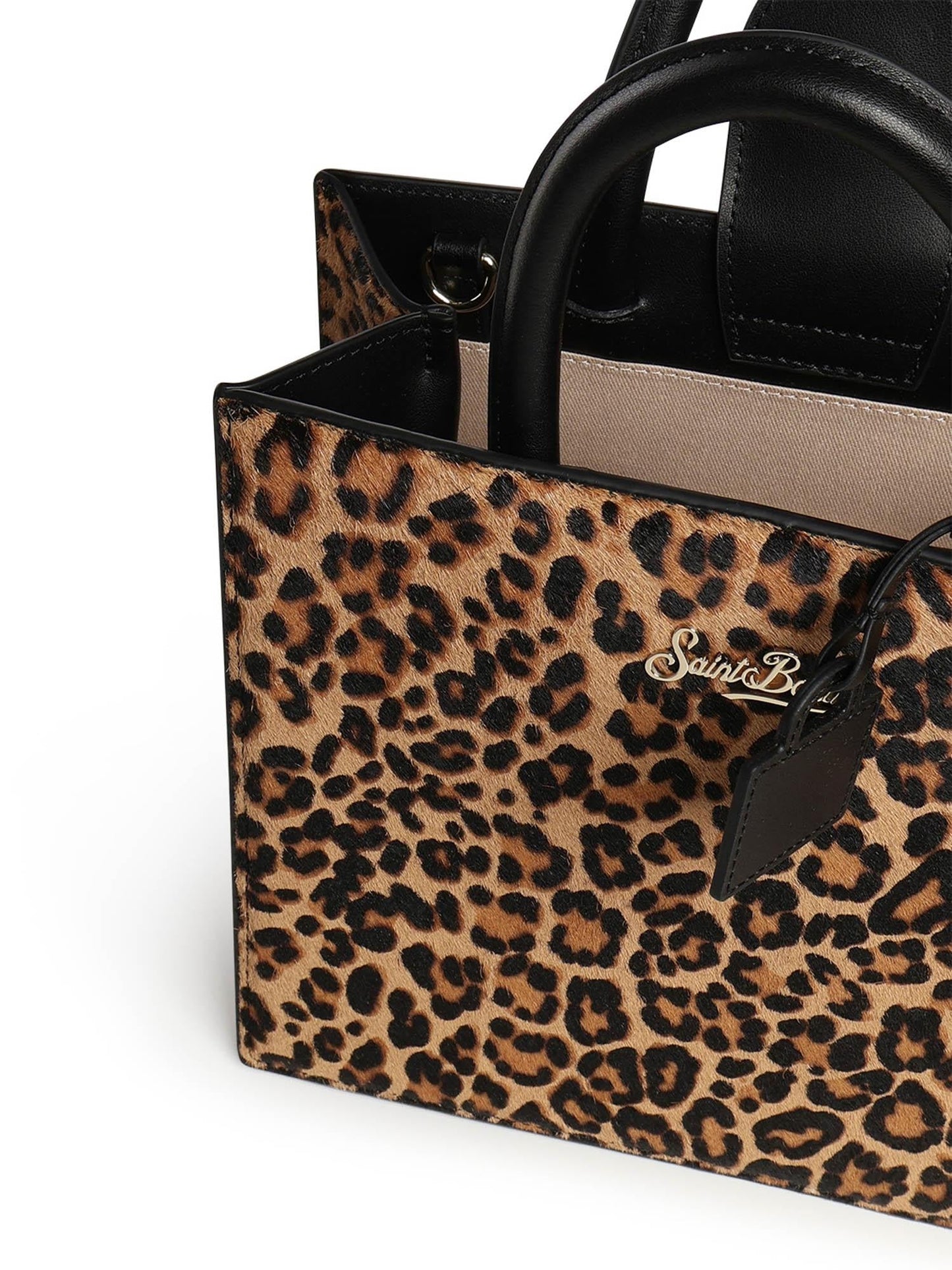 Borsa Shop Bag Midi con stampa leopardata