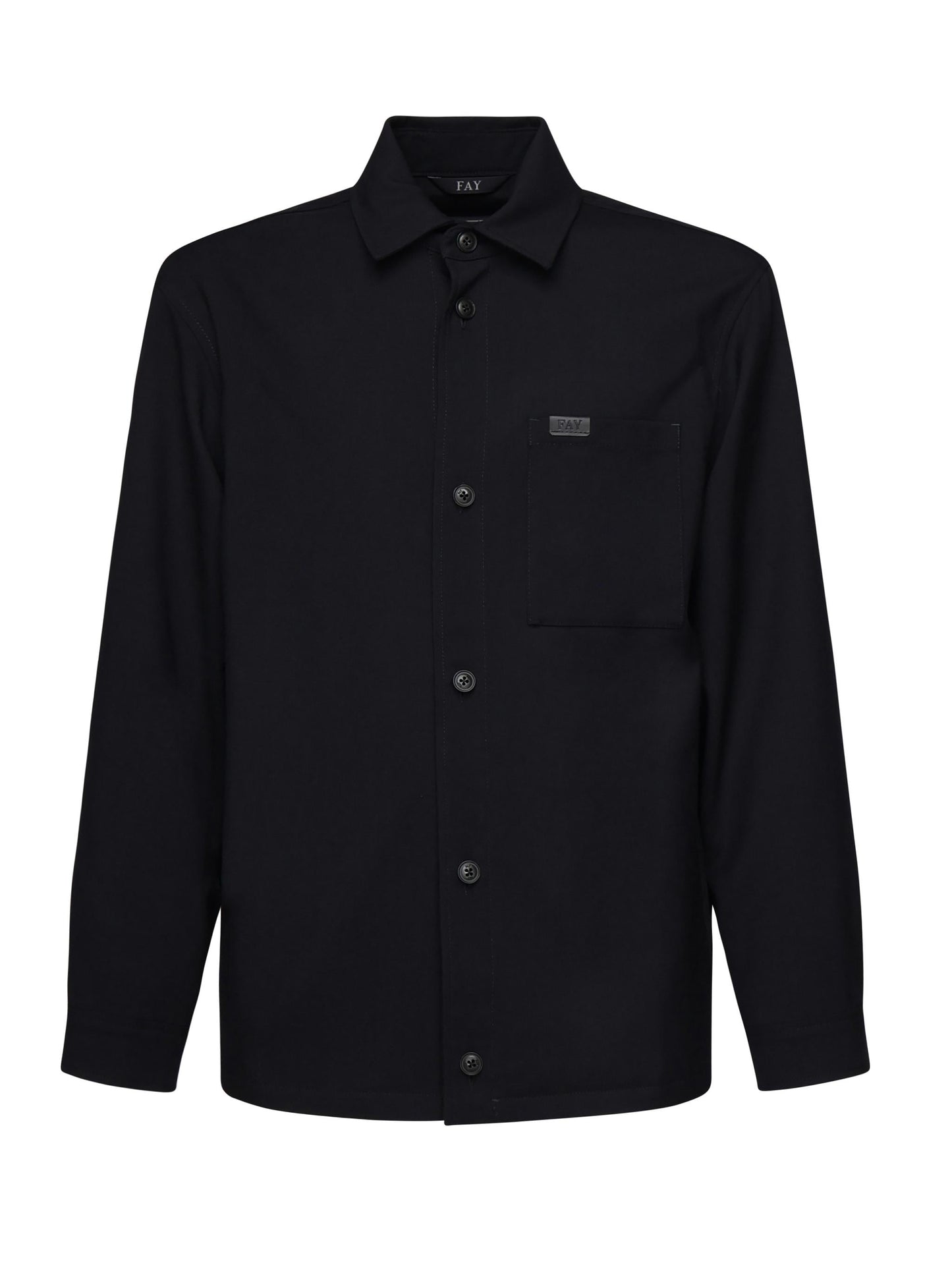 Giacca camicia in tela di lana