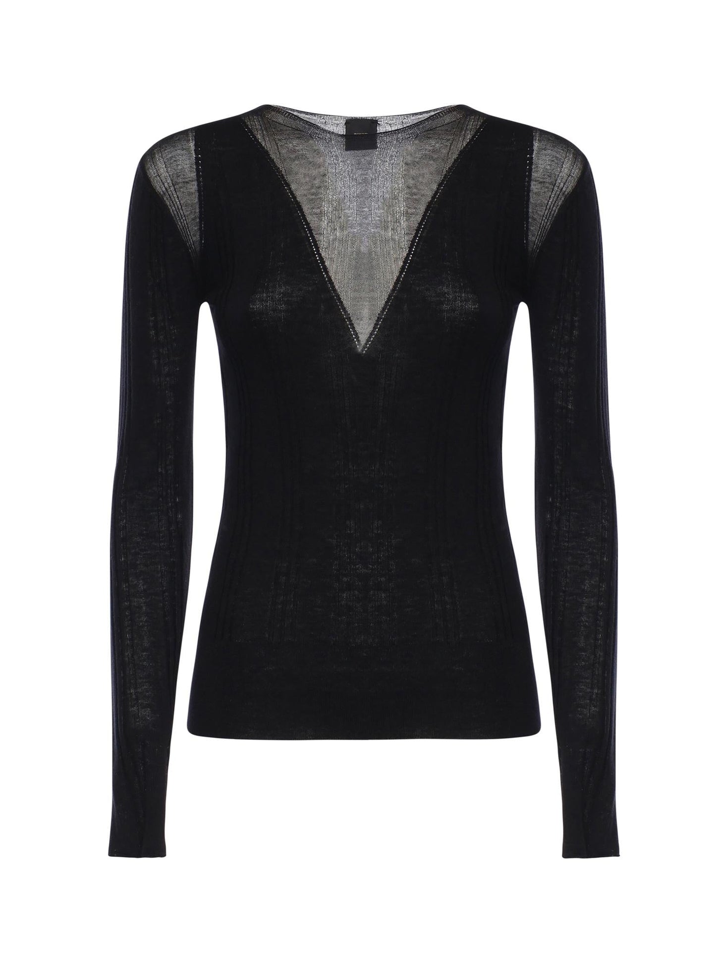 Maglia a coste con trasparenze