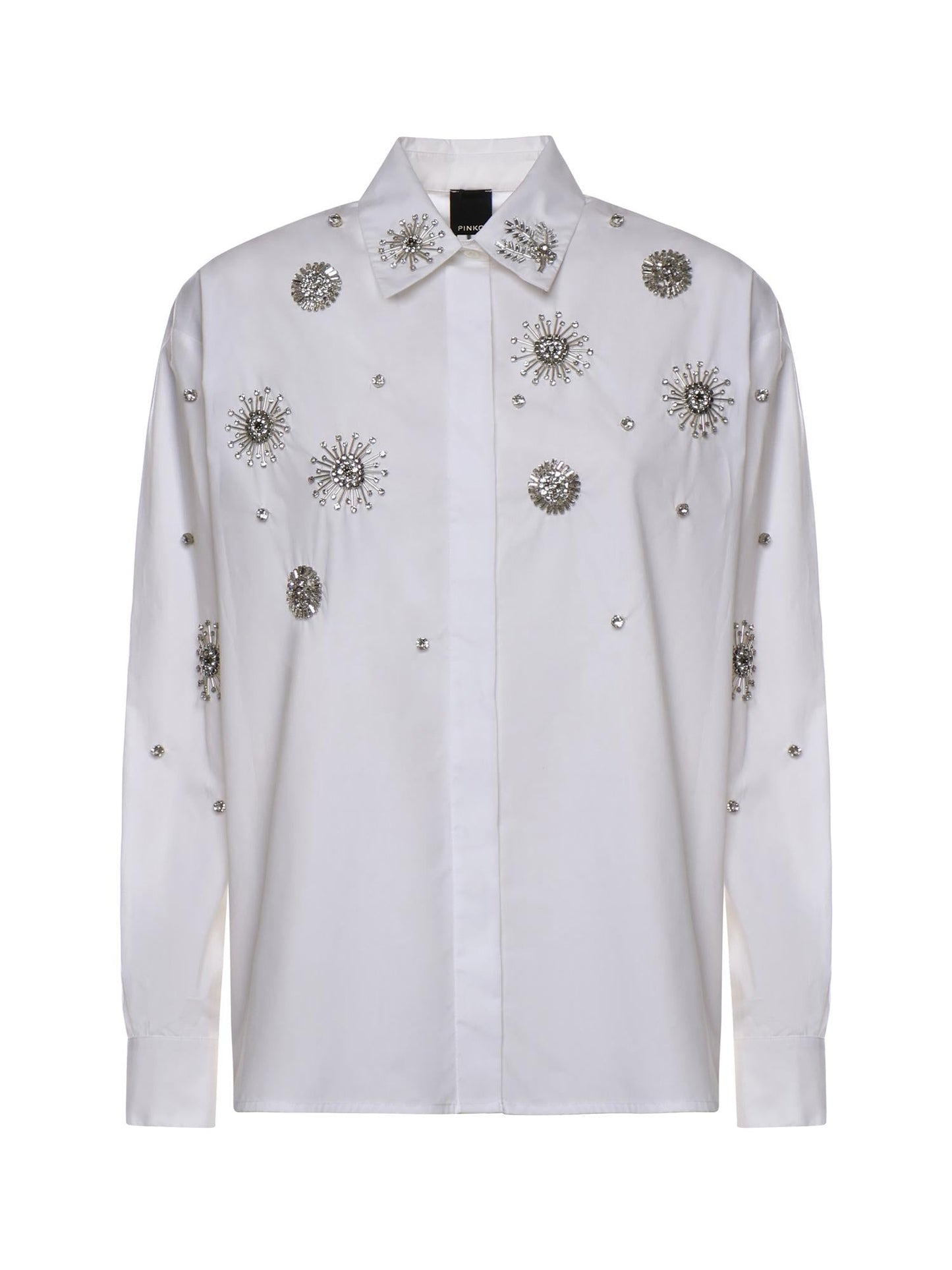 Camicia con cristalli in cotone