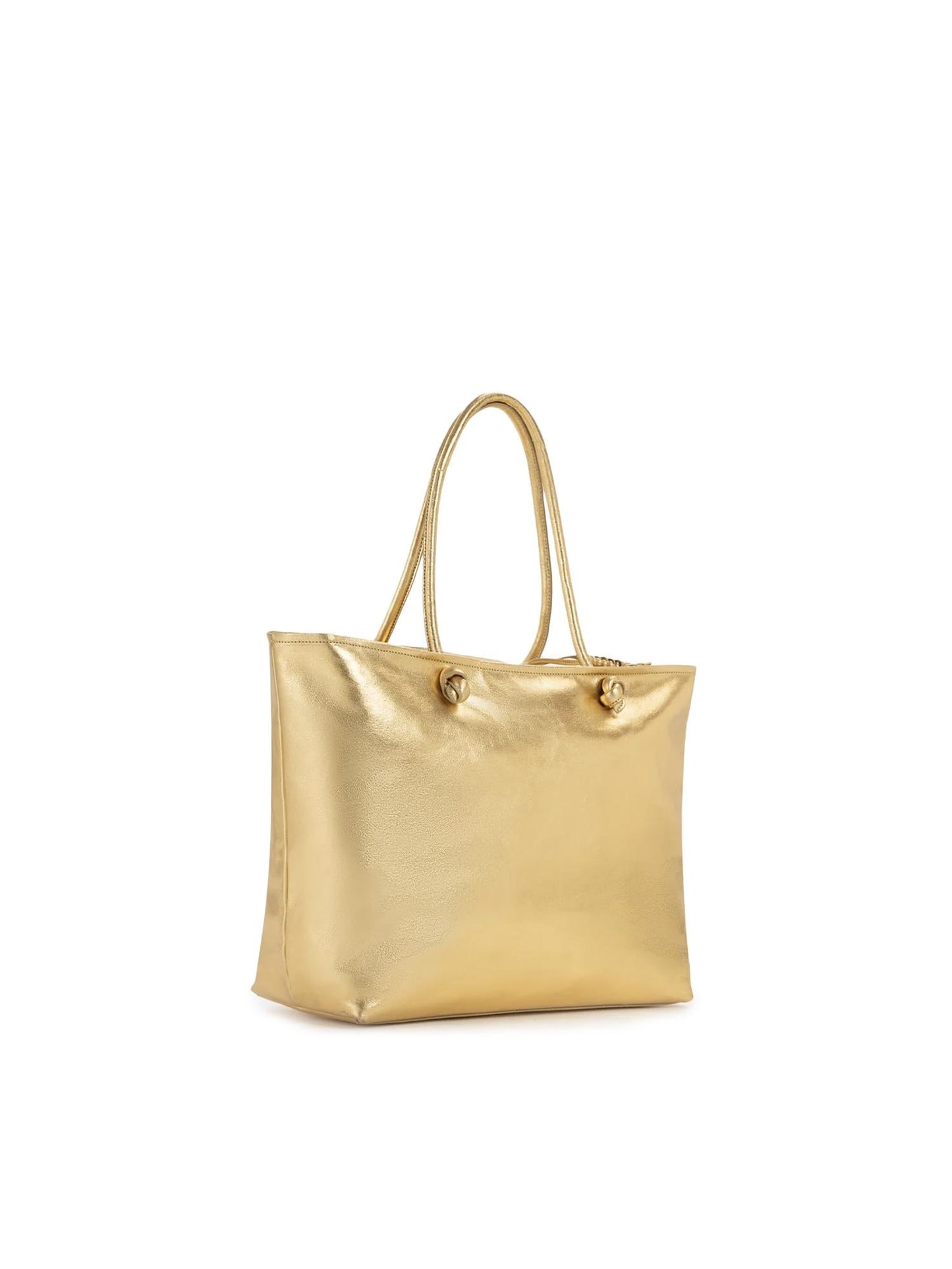Borsa shopping in pelle con logo