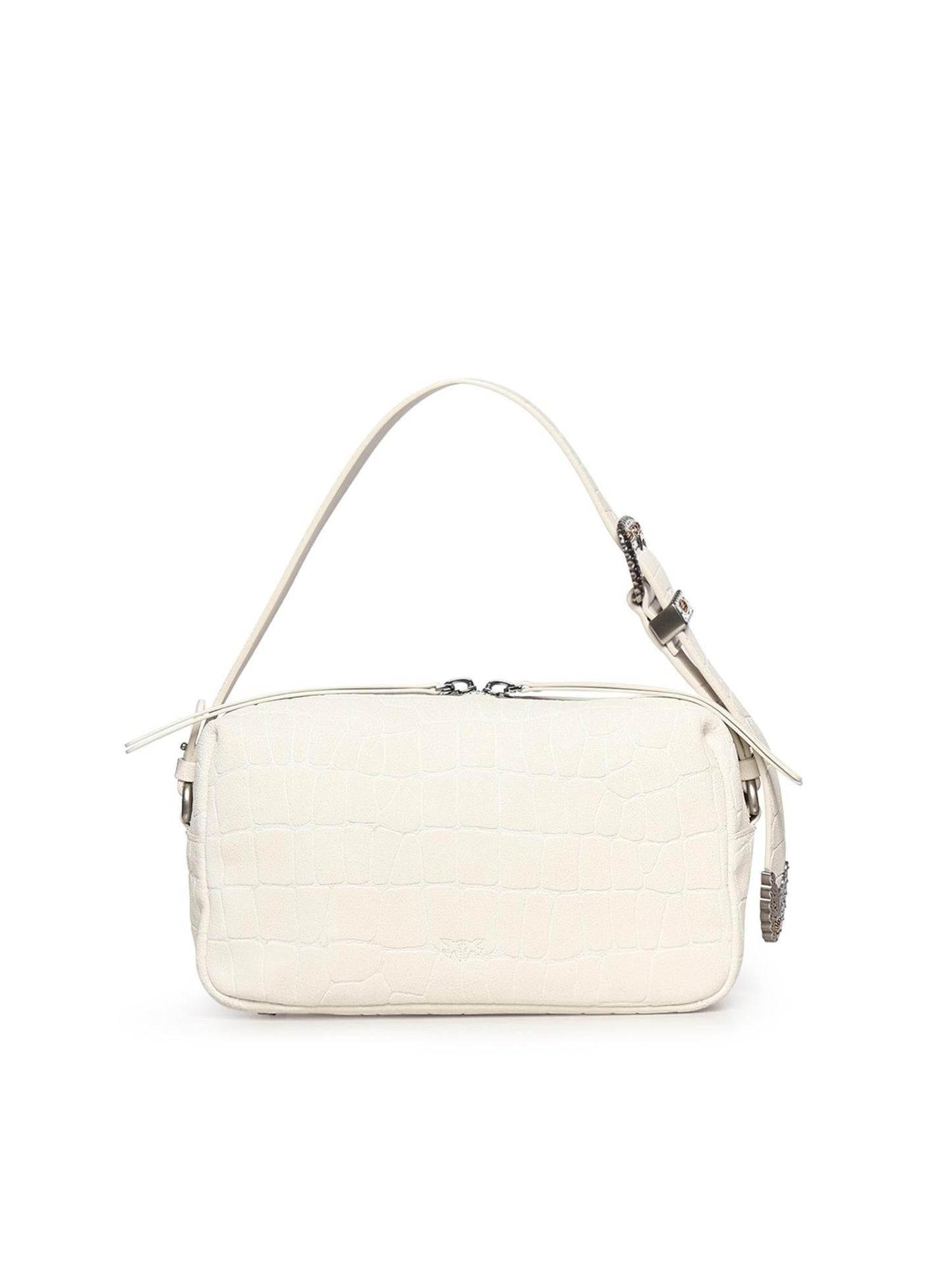 Borsa bauletto a tracolla in pelle stampa coccodrillo
