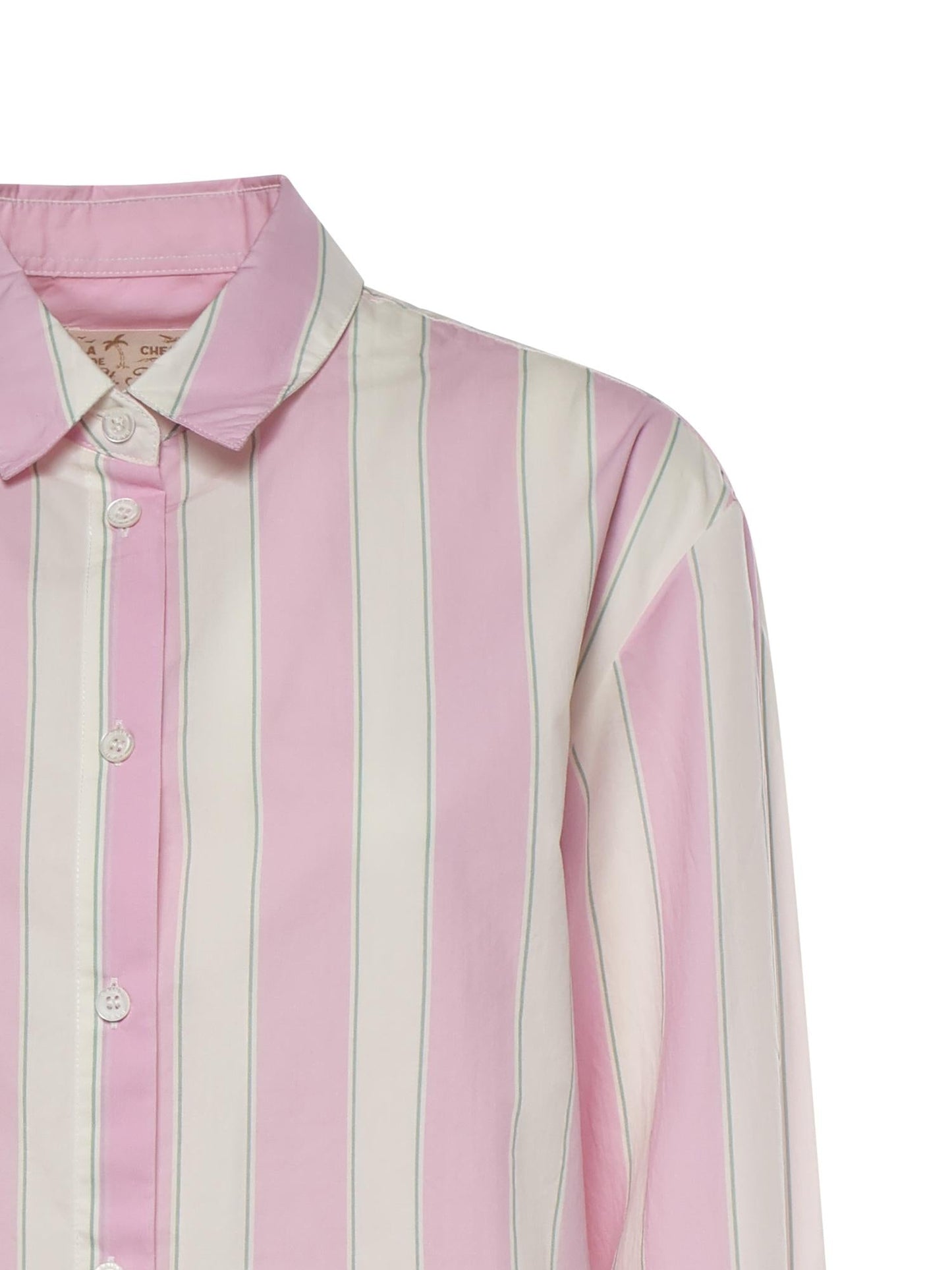 Camicia in cotone a righe con ricamo