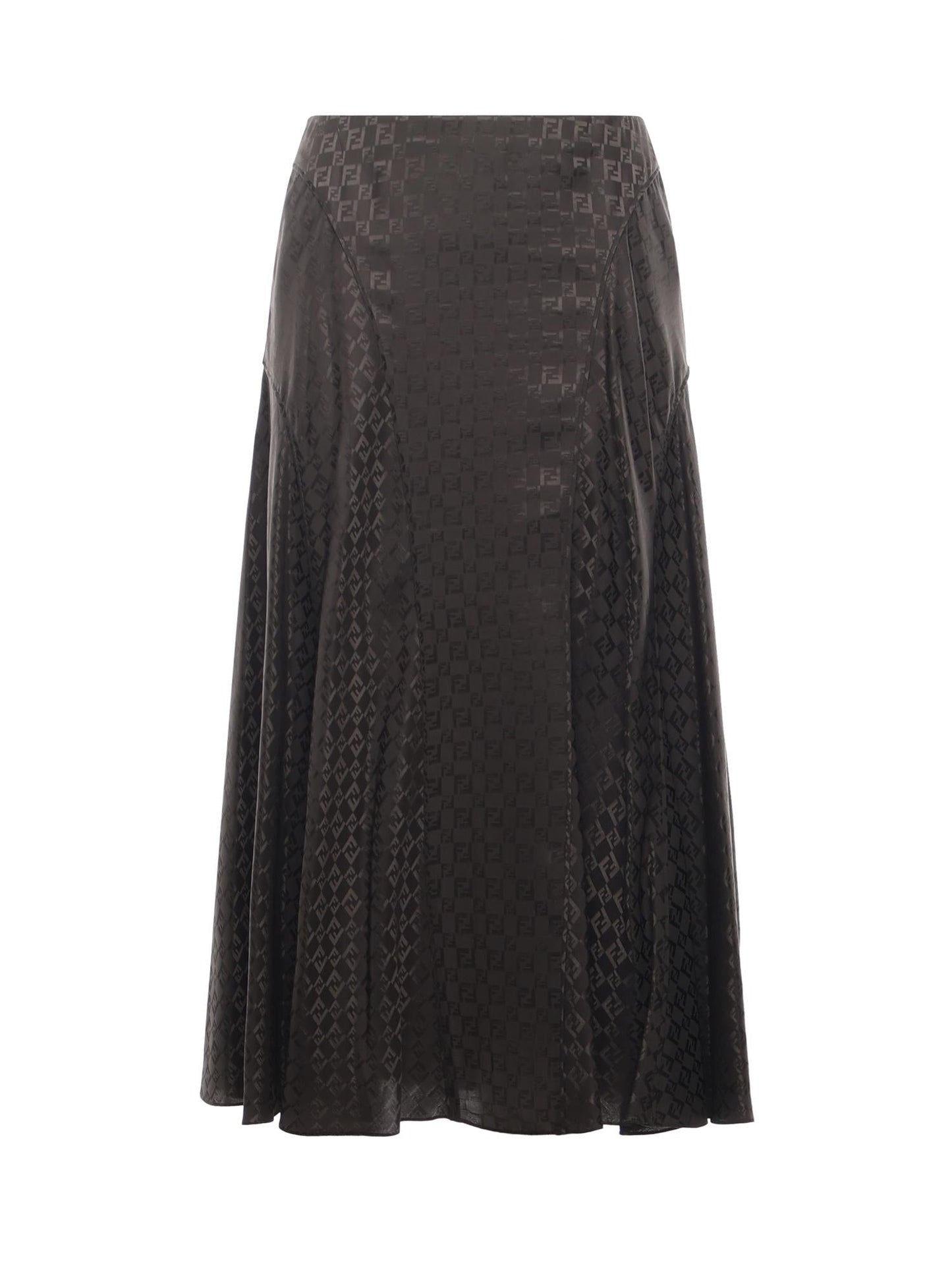 Gonna midi in seta FF jacquard