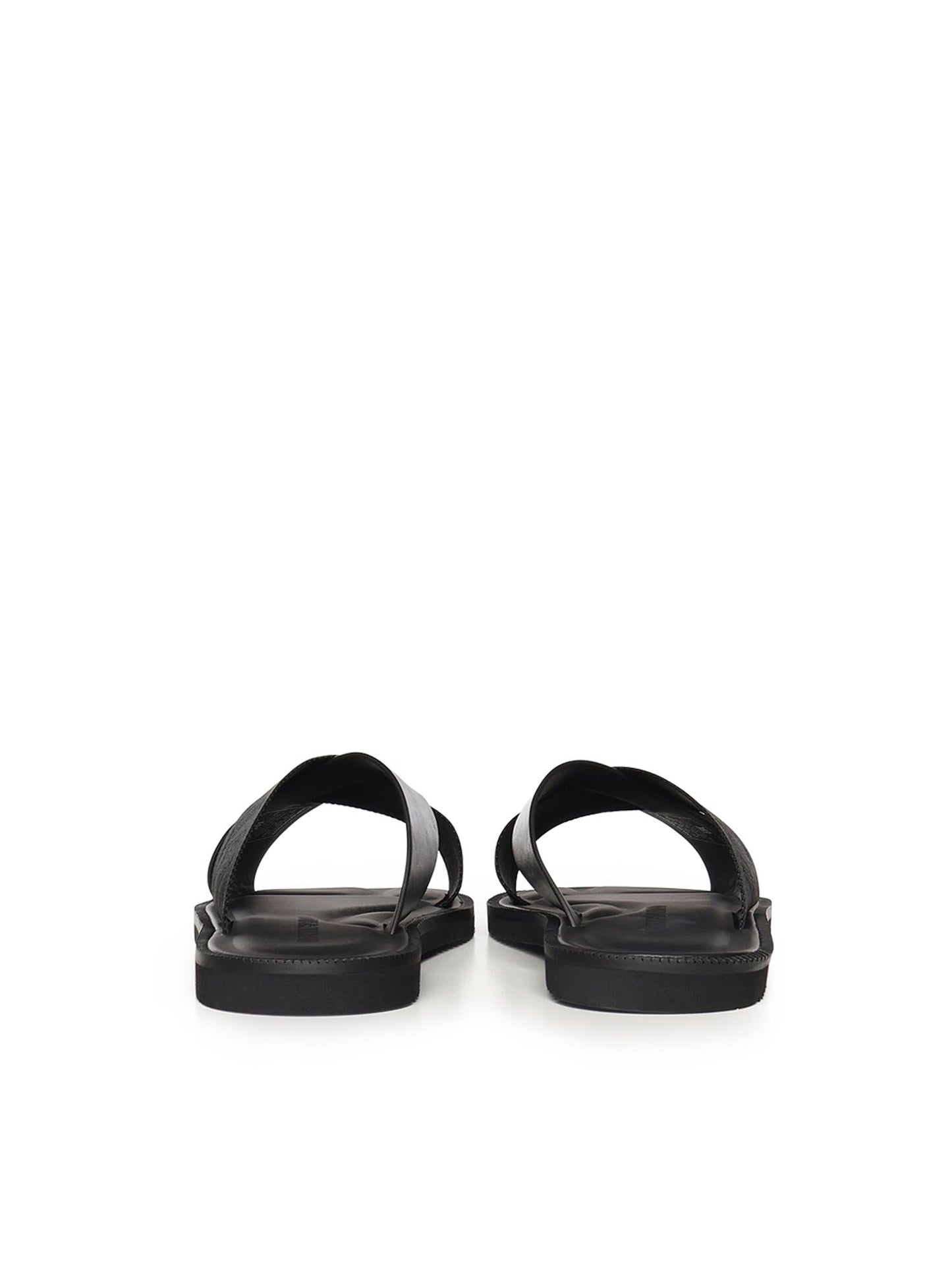 Sandali crossed in pelle e nastro con logo