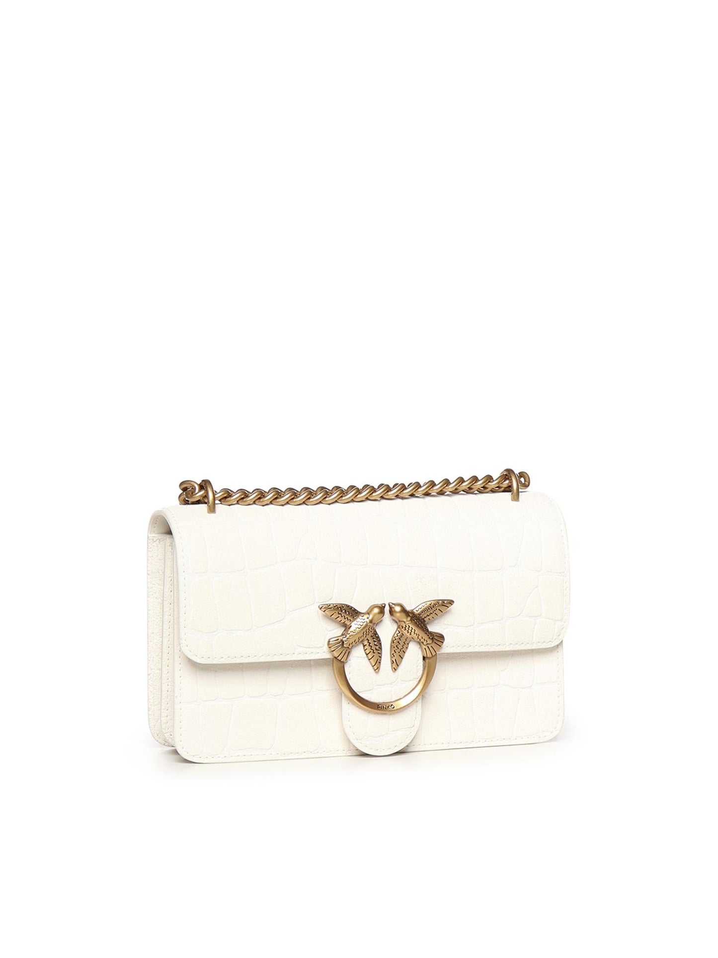 Borsa a tracolla Mini Love Bag One in pelle stampa coccodrillo