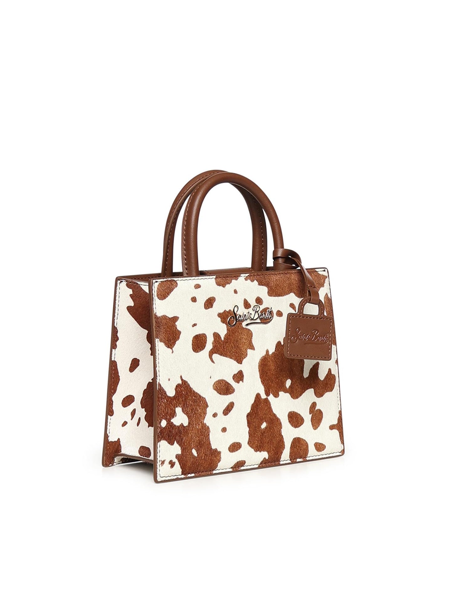 Borsa Shop Mini in cavallino con stampa muccata