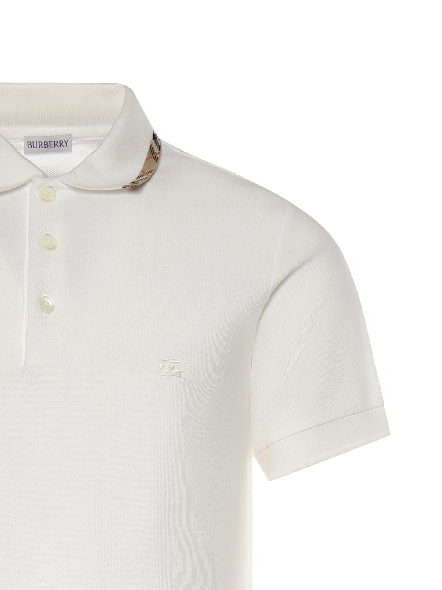 Polo in cotone con finiture Check
