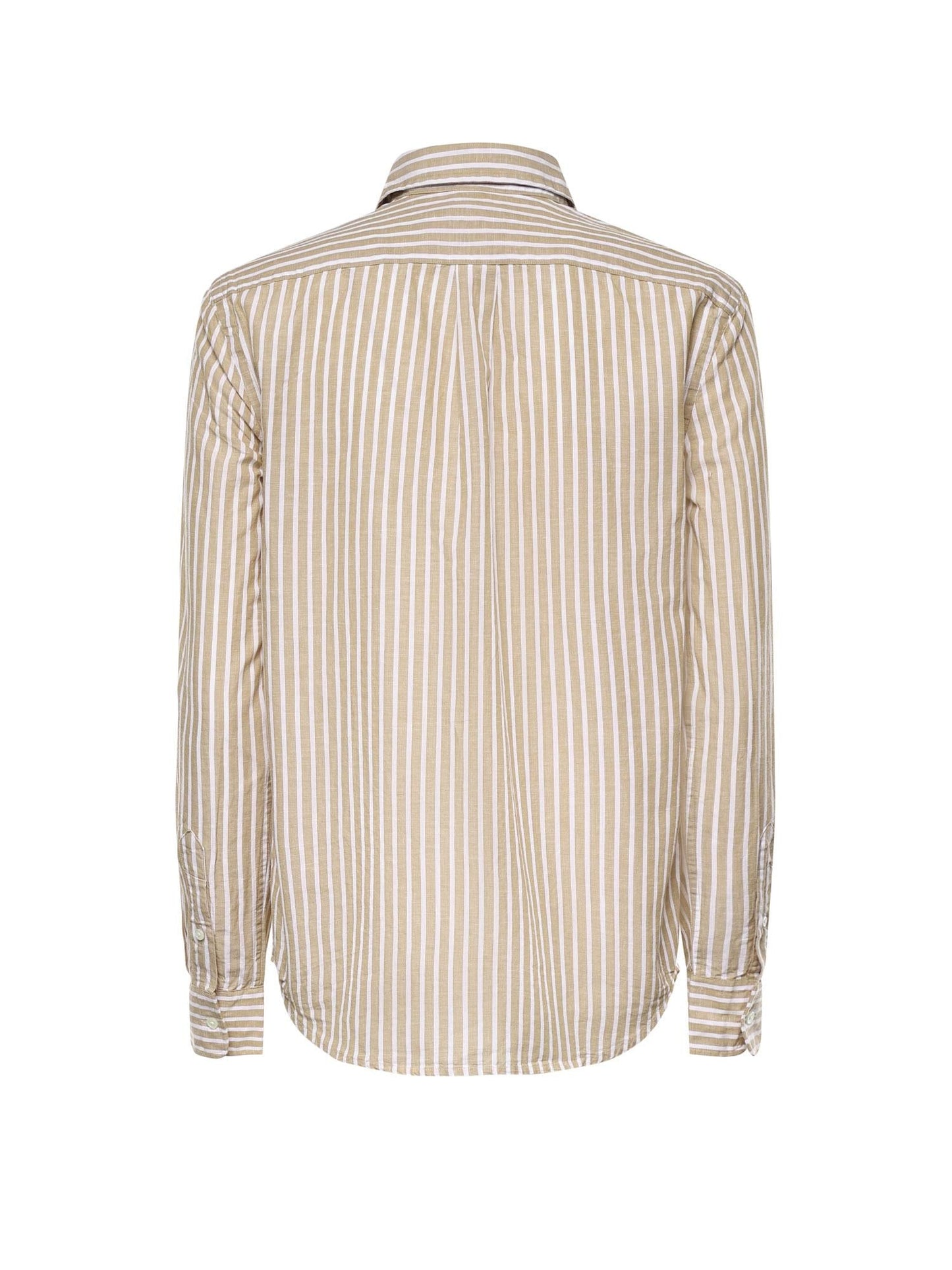 Camicia in cotone e lino con logo