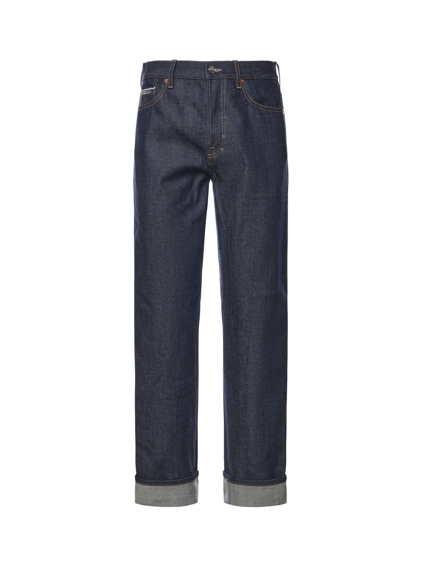 Jeans in denim con risvolti