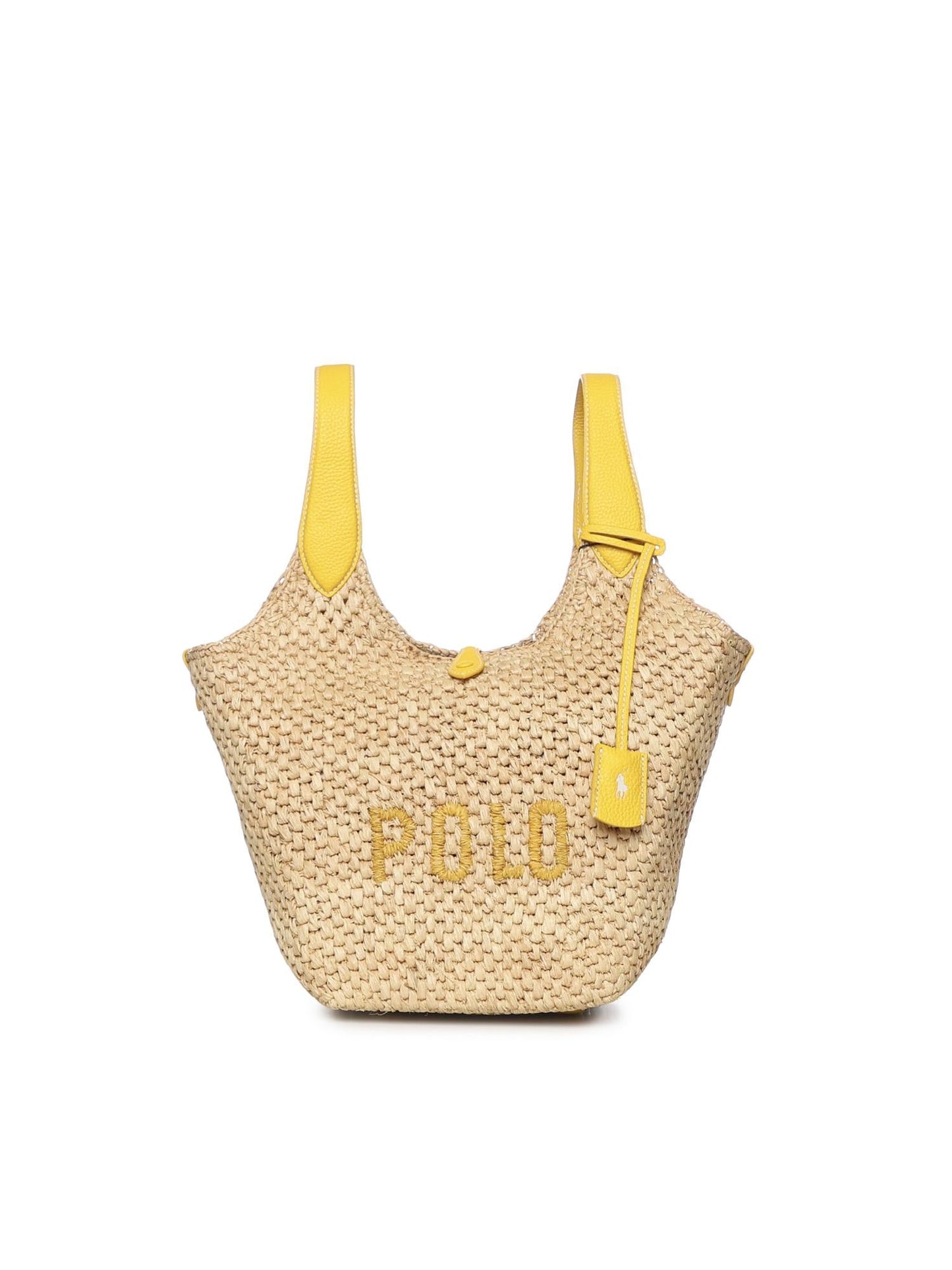 Borsa tote Polo Play in rafia e pelle