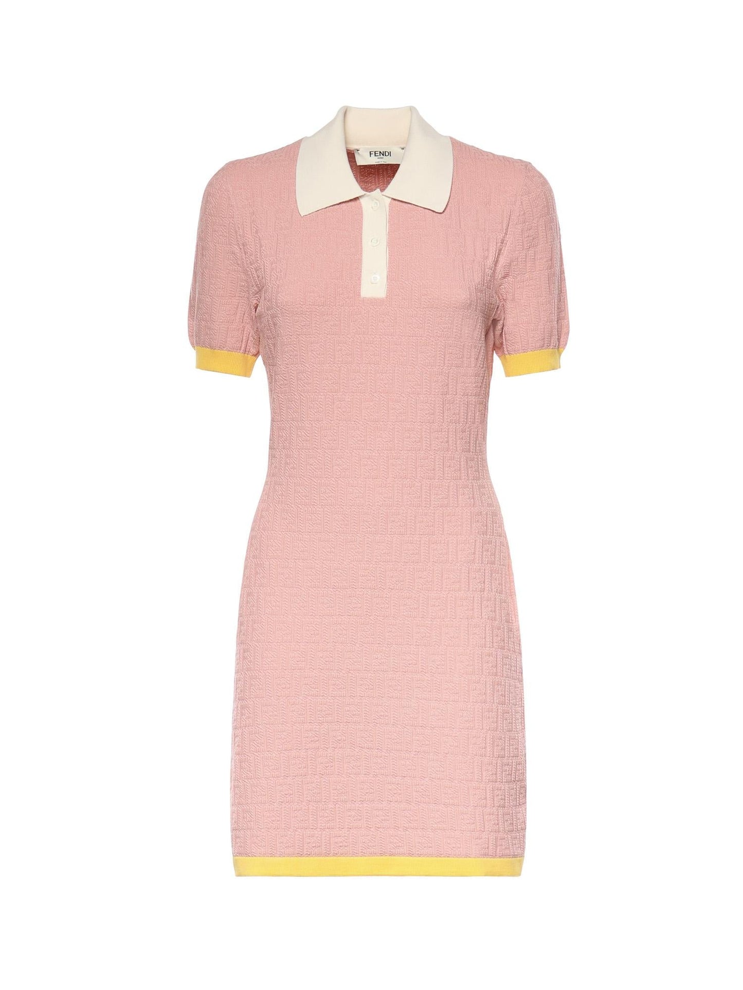 Abito mini FF jacquard in cotone e seta