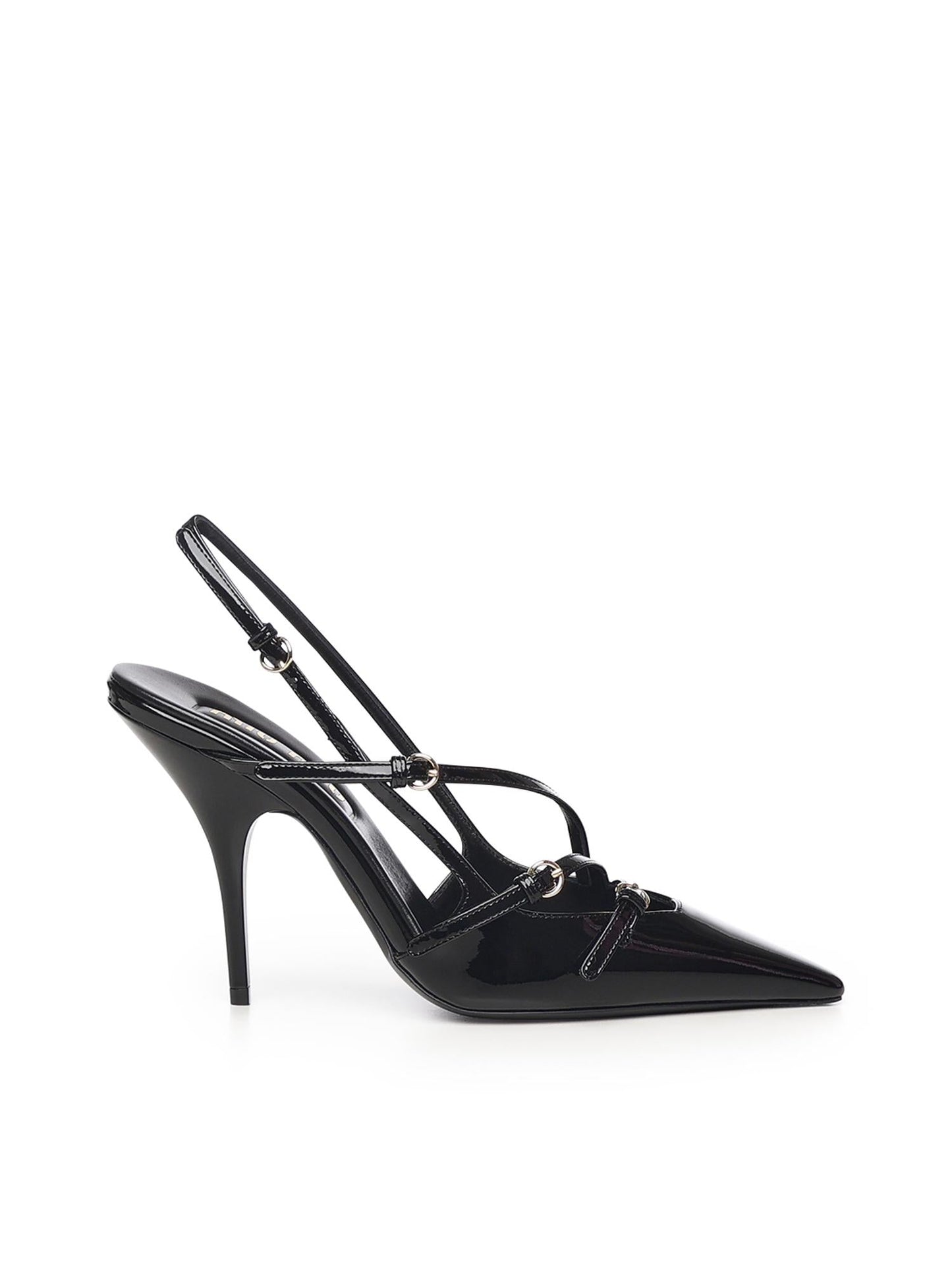 Slingback in vernice con fibbie