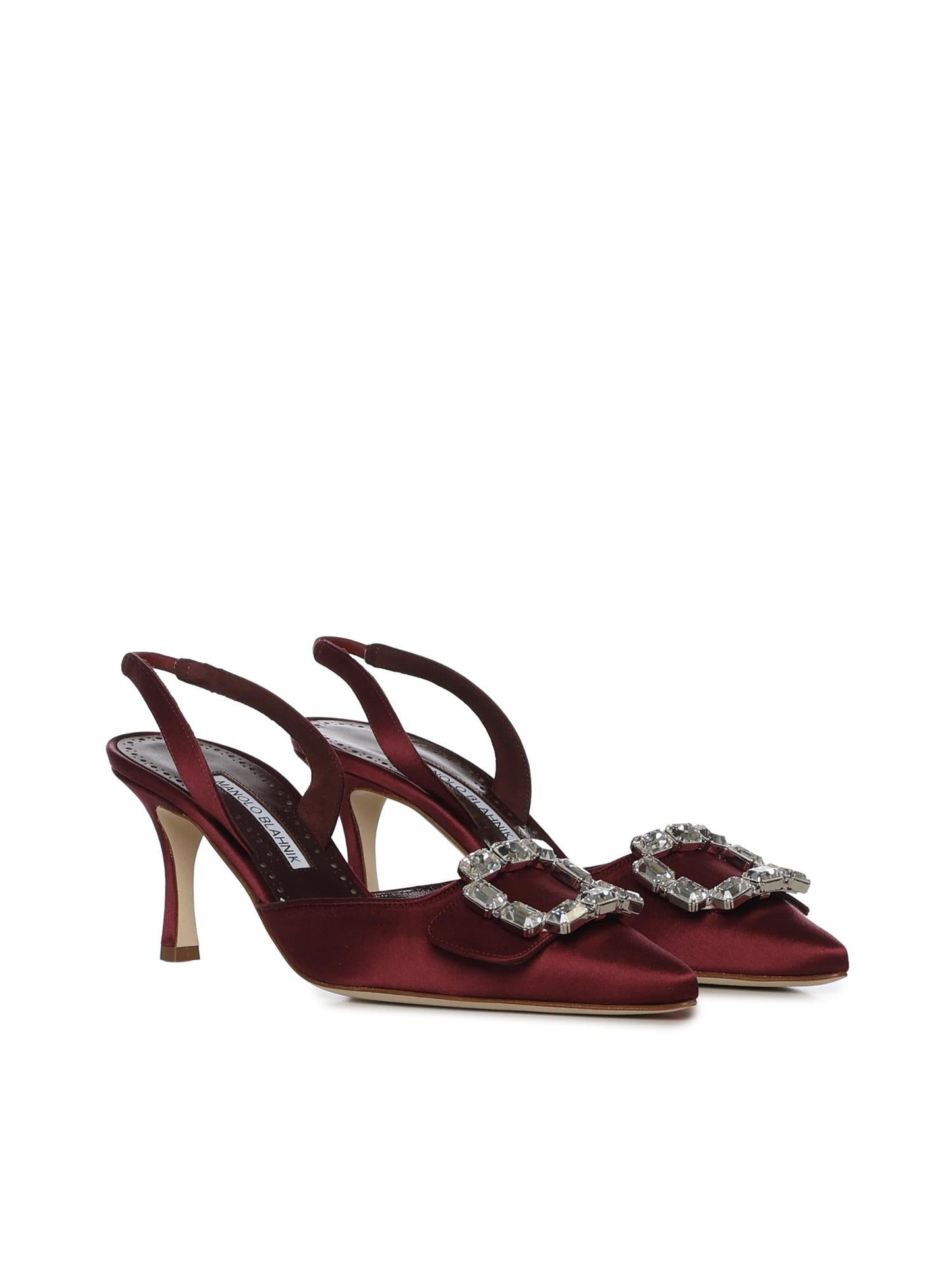 Décolleté slingback in raso