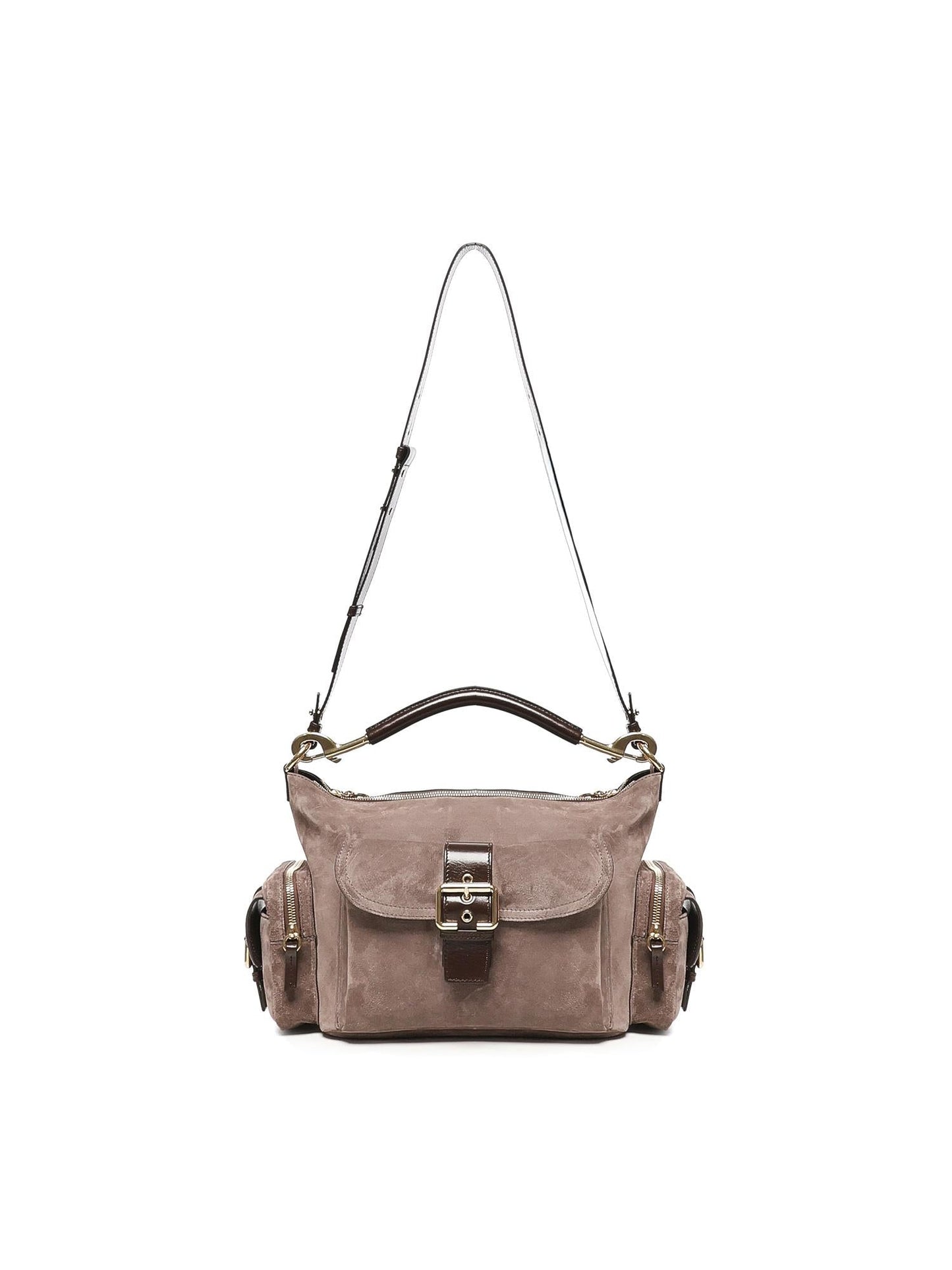 Camera bag in pelle scamosciata