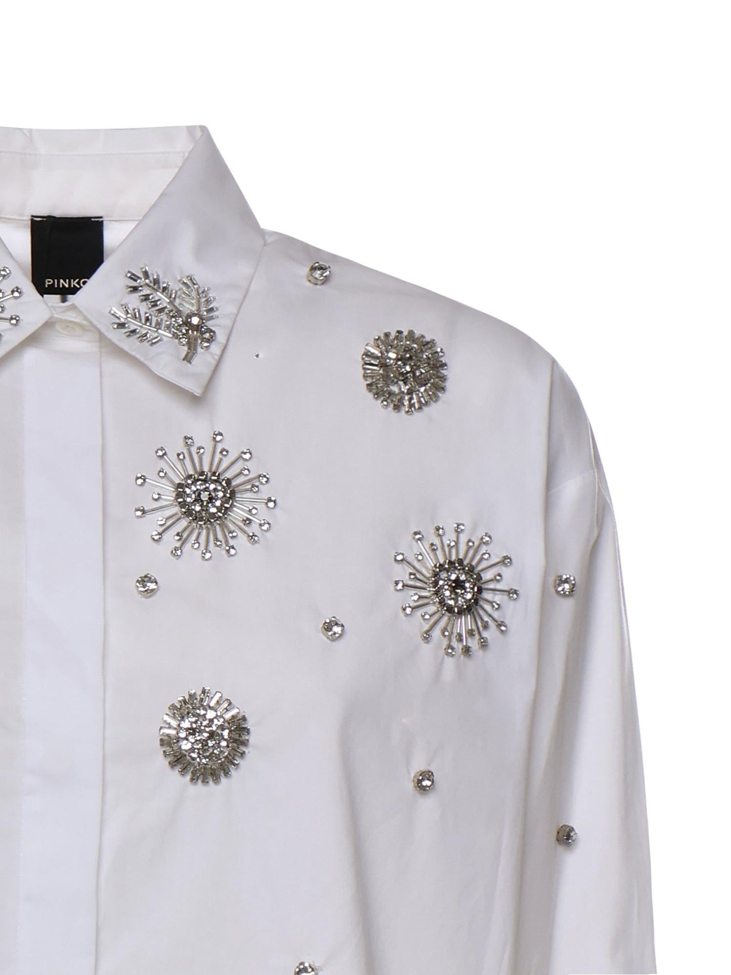 Camicia con cristalli in cotone