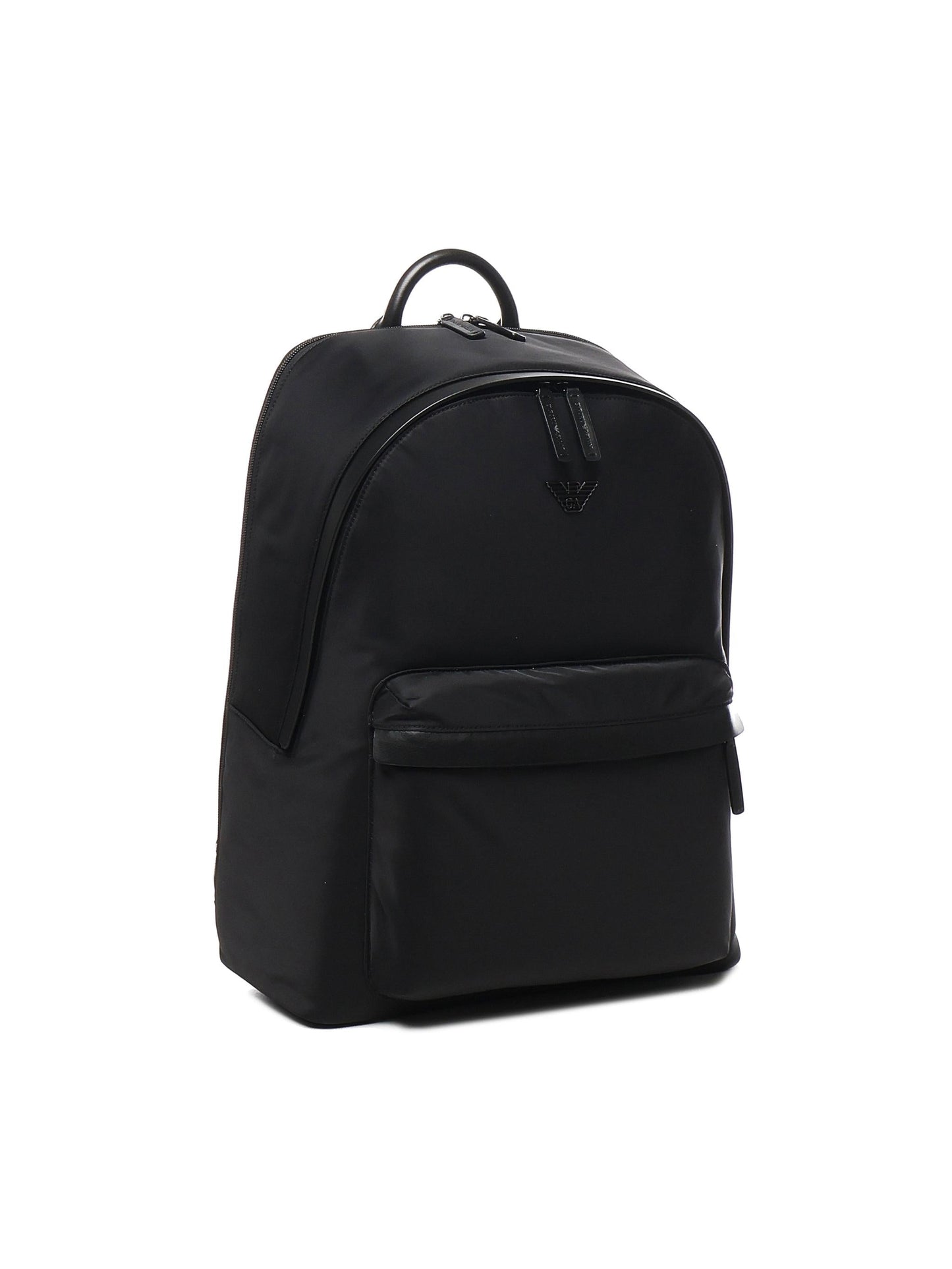 Zaino Roundshape in nylon con dettagli in pelle
