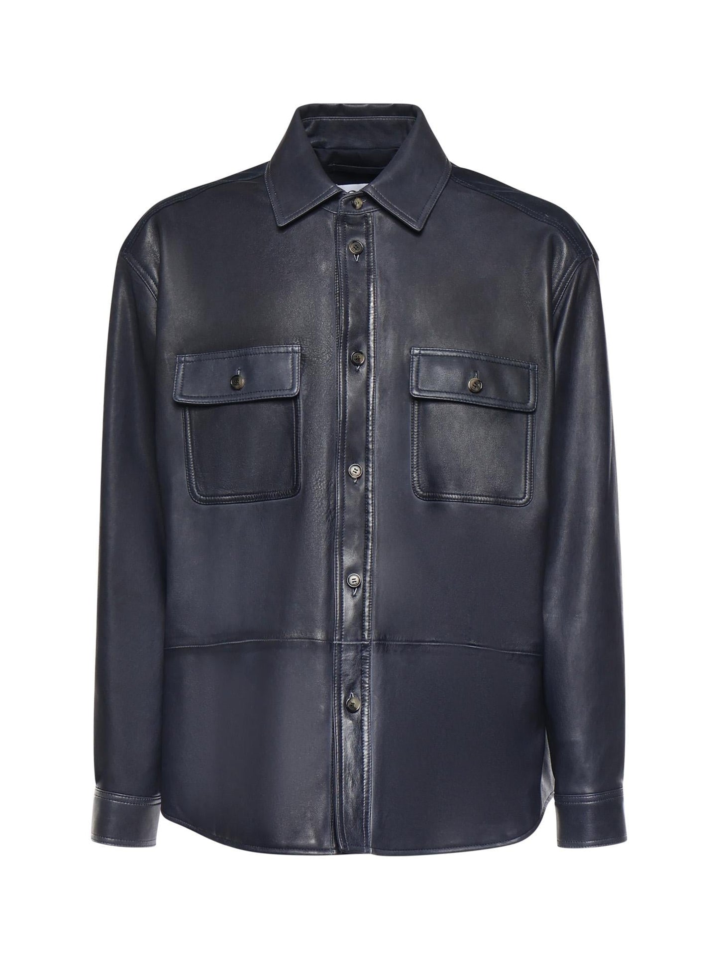 Overshirt in nappa di agnello e cotone