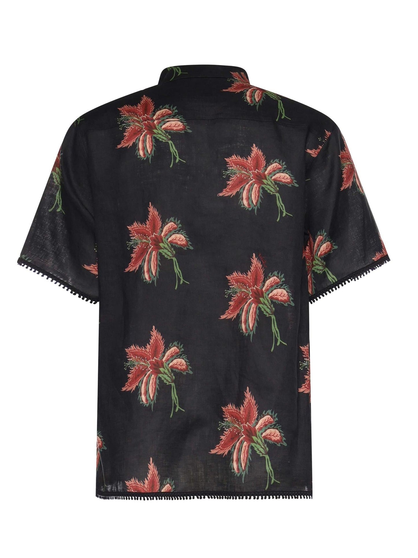 Camicia in lino con stampa Papier Floral