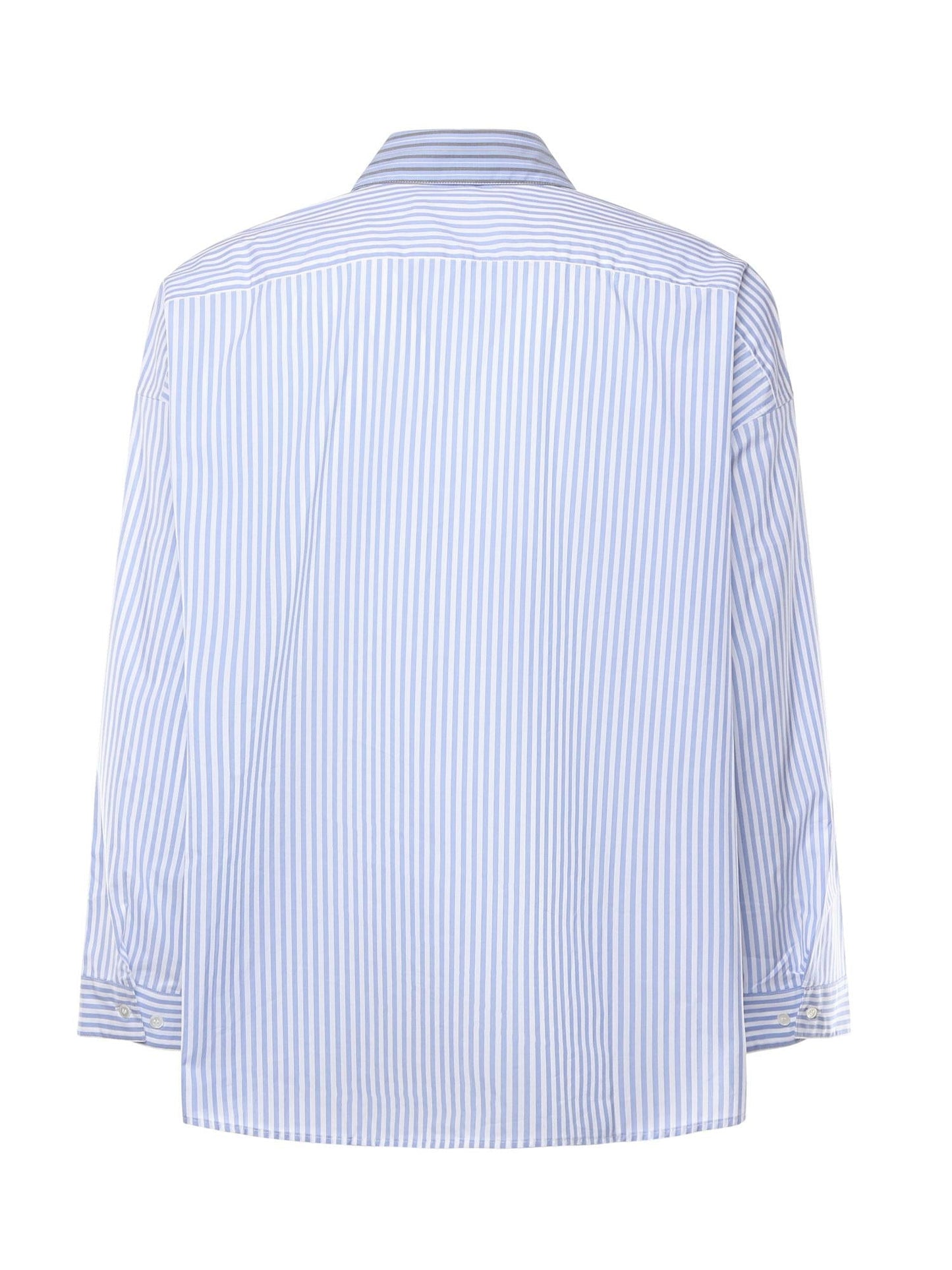 Camicia in cotone biologico con mix di righe