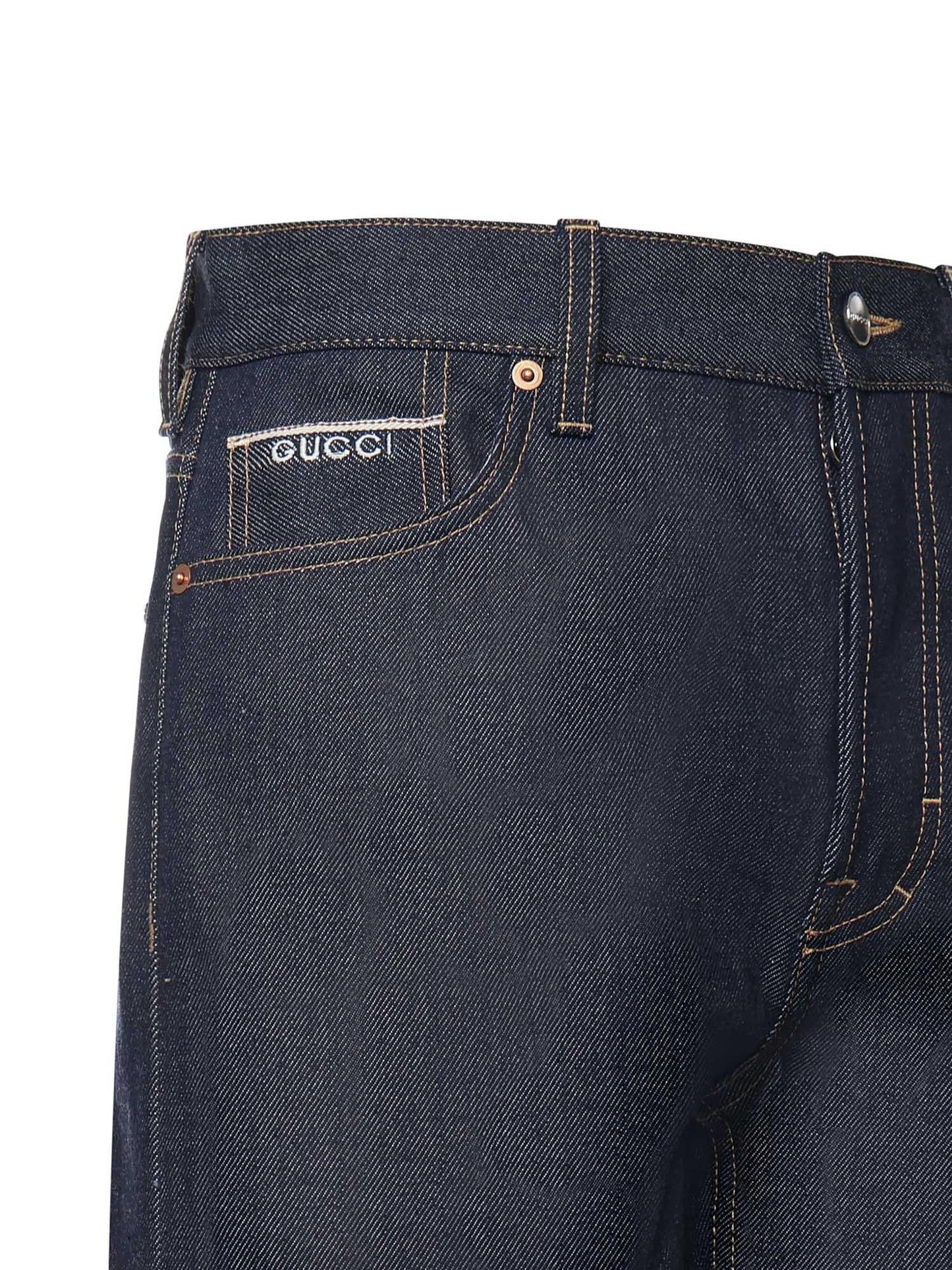 Jeans in denim con risvolti