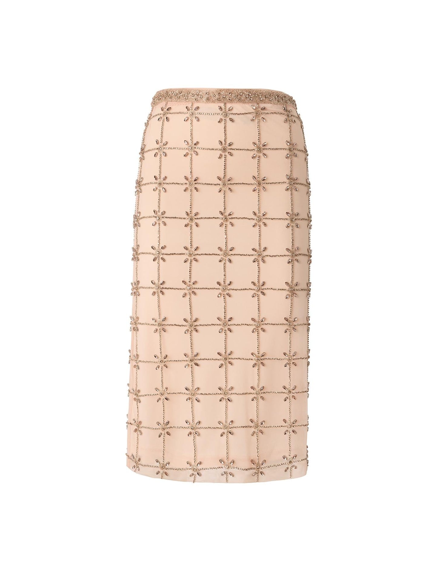 Gonna longuette in tulle con cristalli