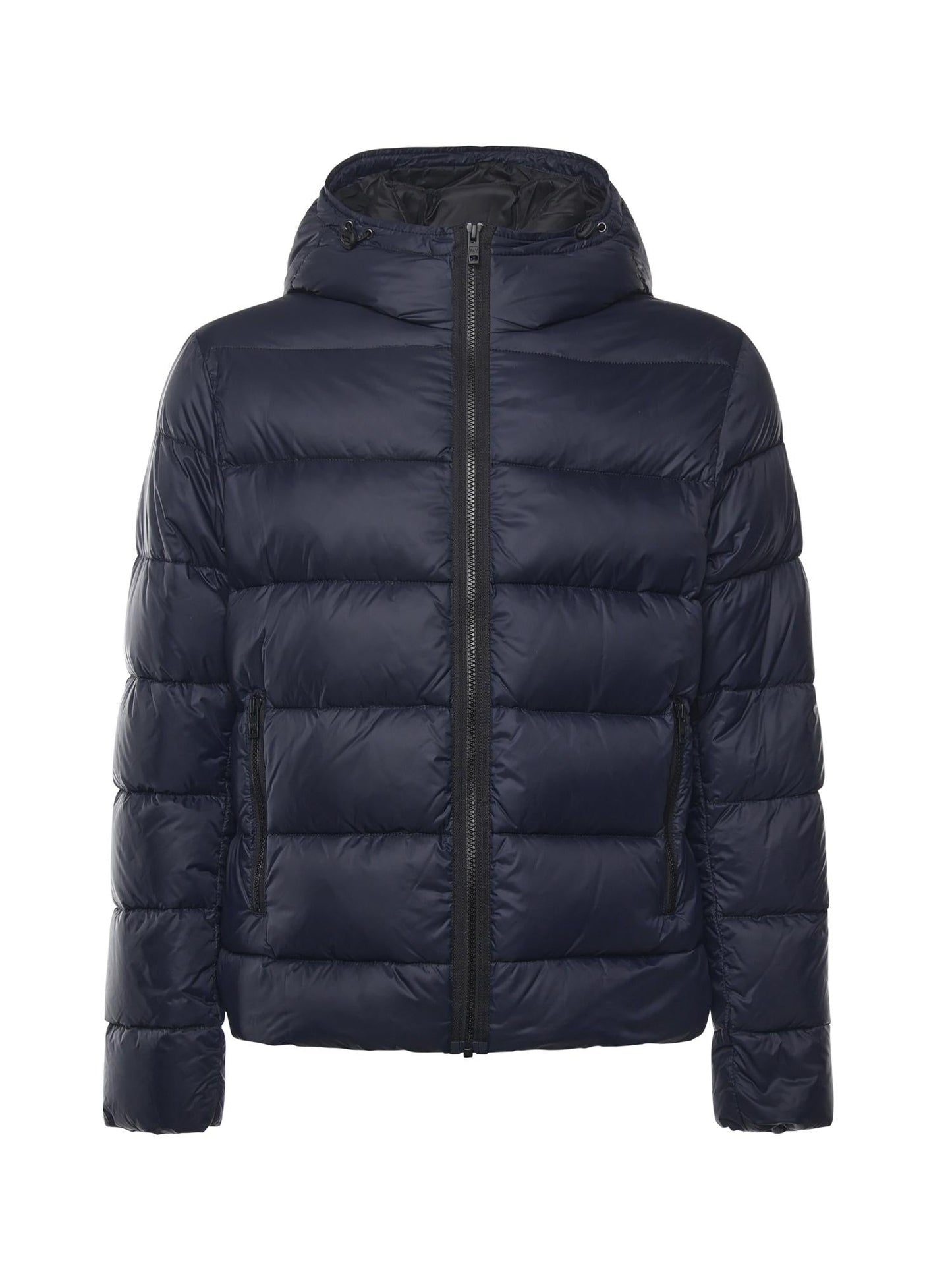 Piumino double front in popeline calandrato