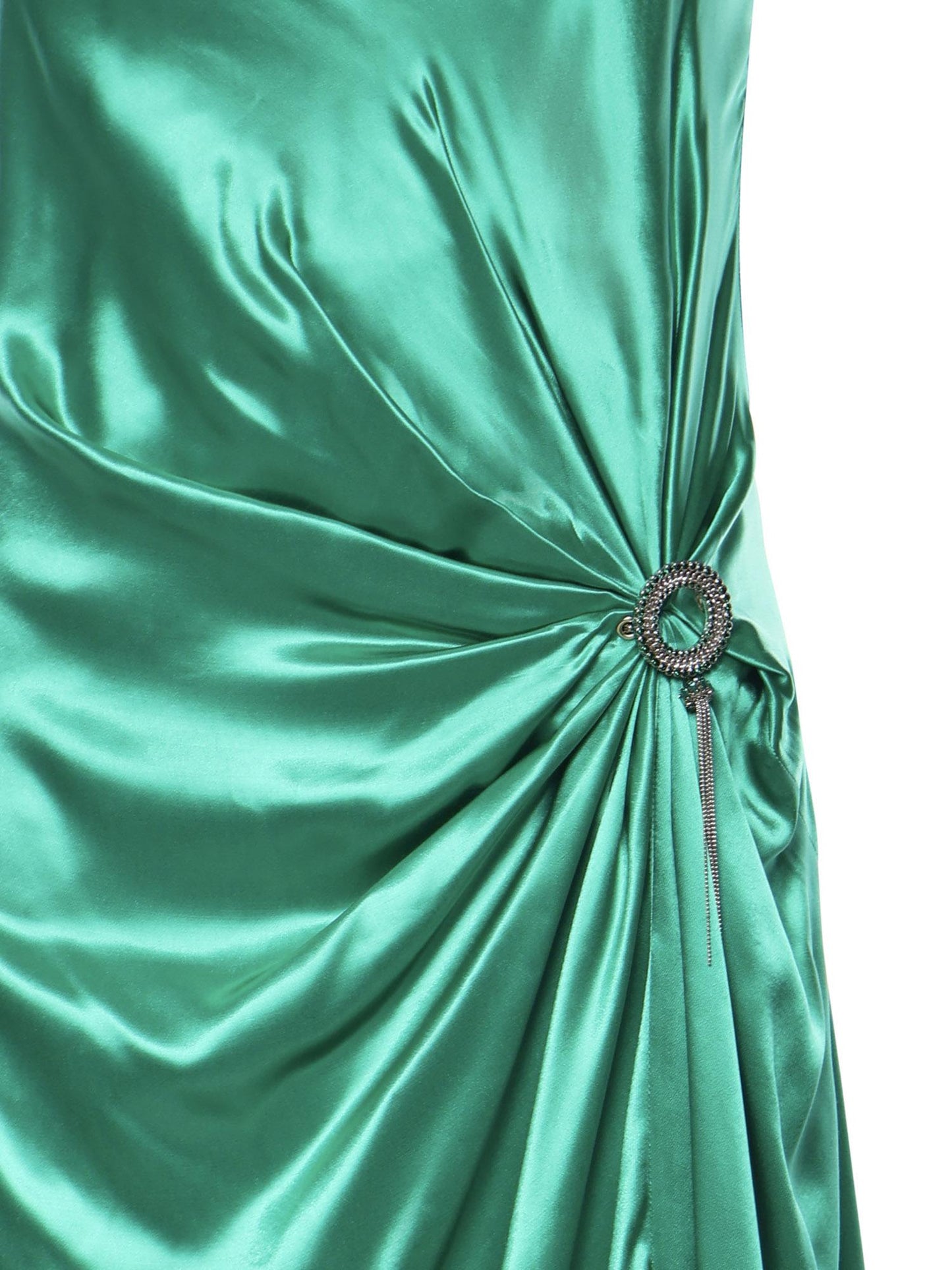 Abito lungo con nappina gioiello Circle Strass