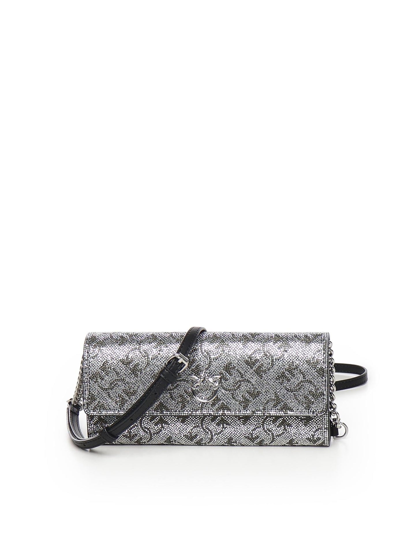 Portafoglio in pelle full strass con tracolla