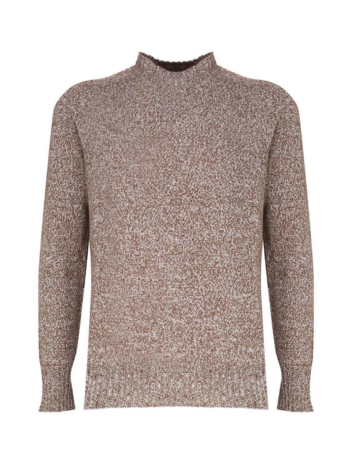 Maglia girocollo in cashmere mouliné