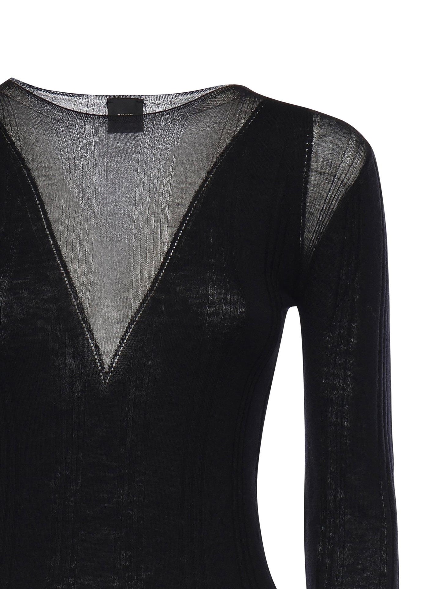 Maglia a coste con trasparenze