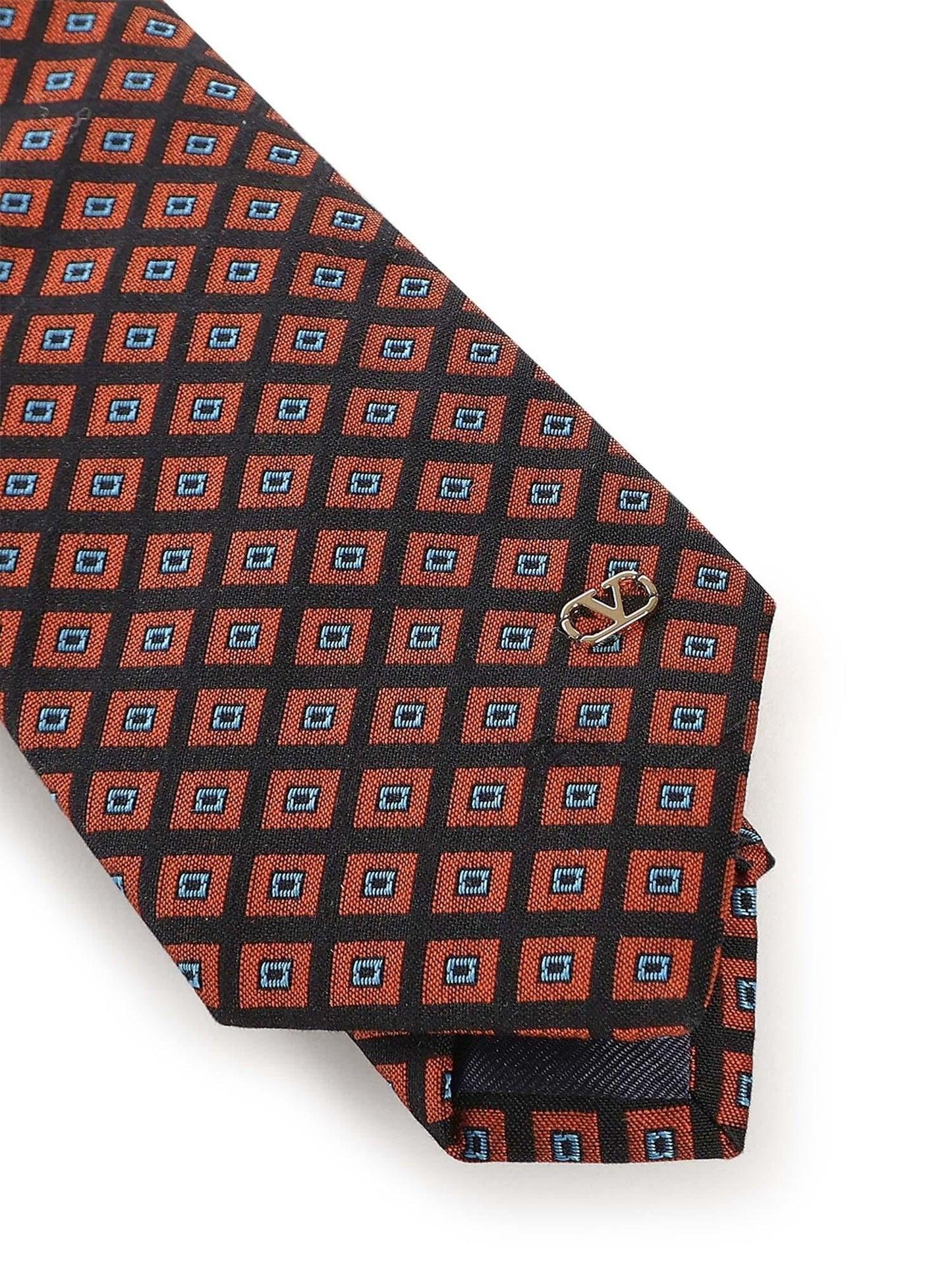 Cravatta in cotone jacquard con logo