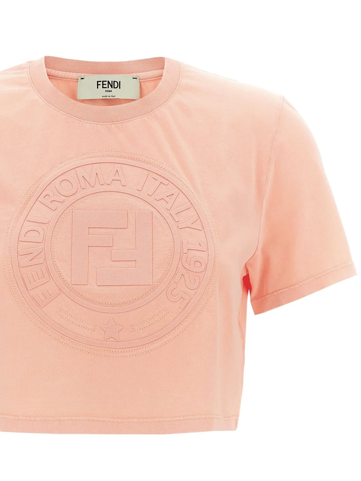T-shirt cropped con logo