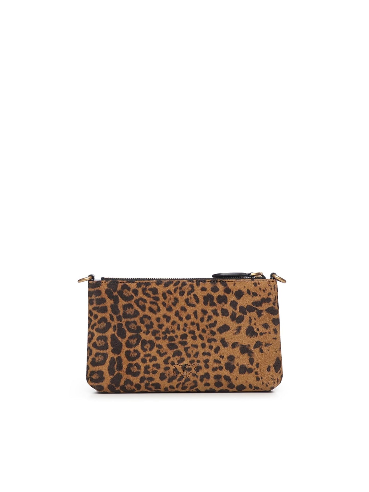 Bustina piccola a tracolla in suede leopardato
