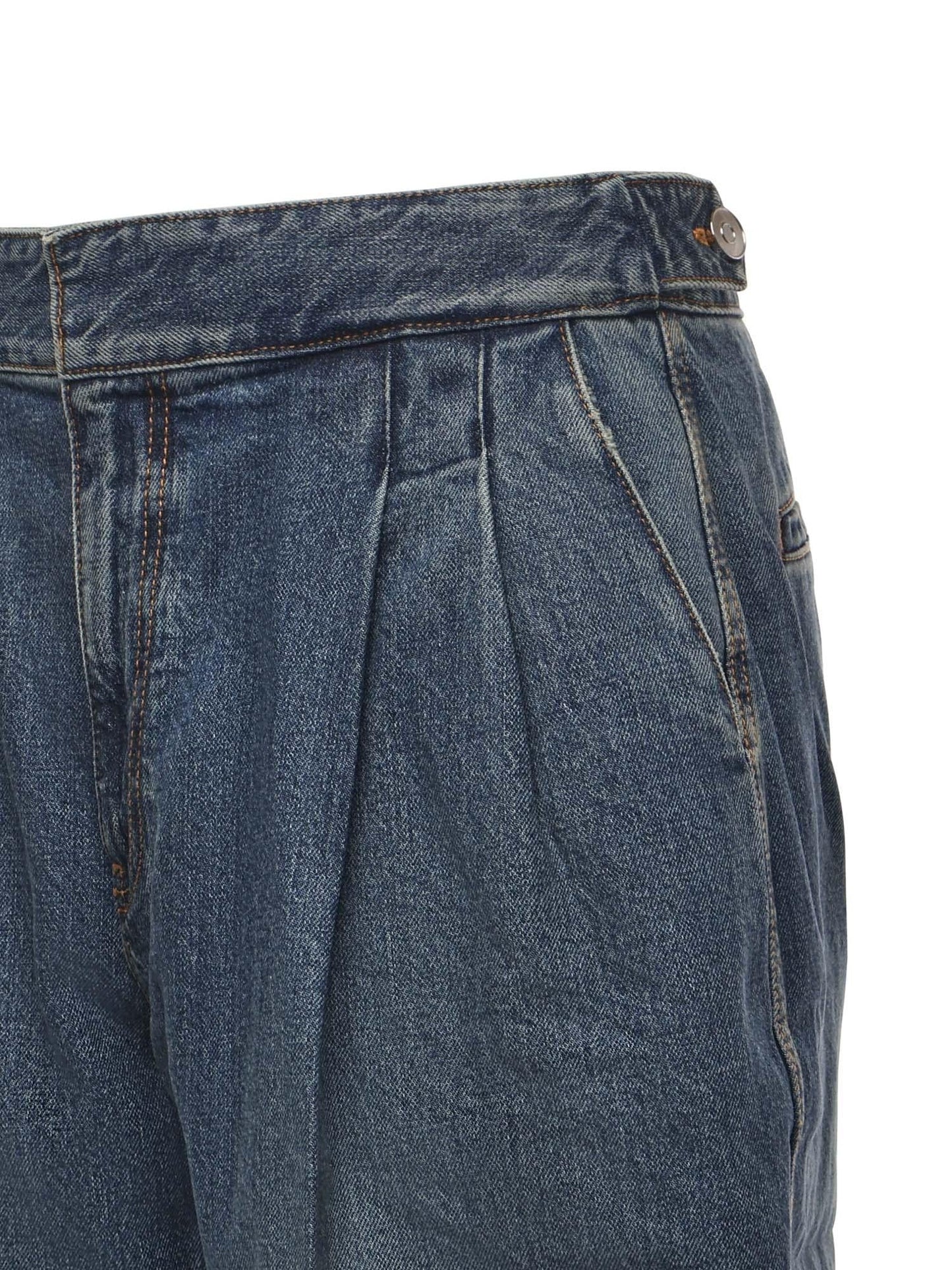 Jeans con pinces in denim