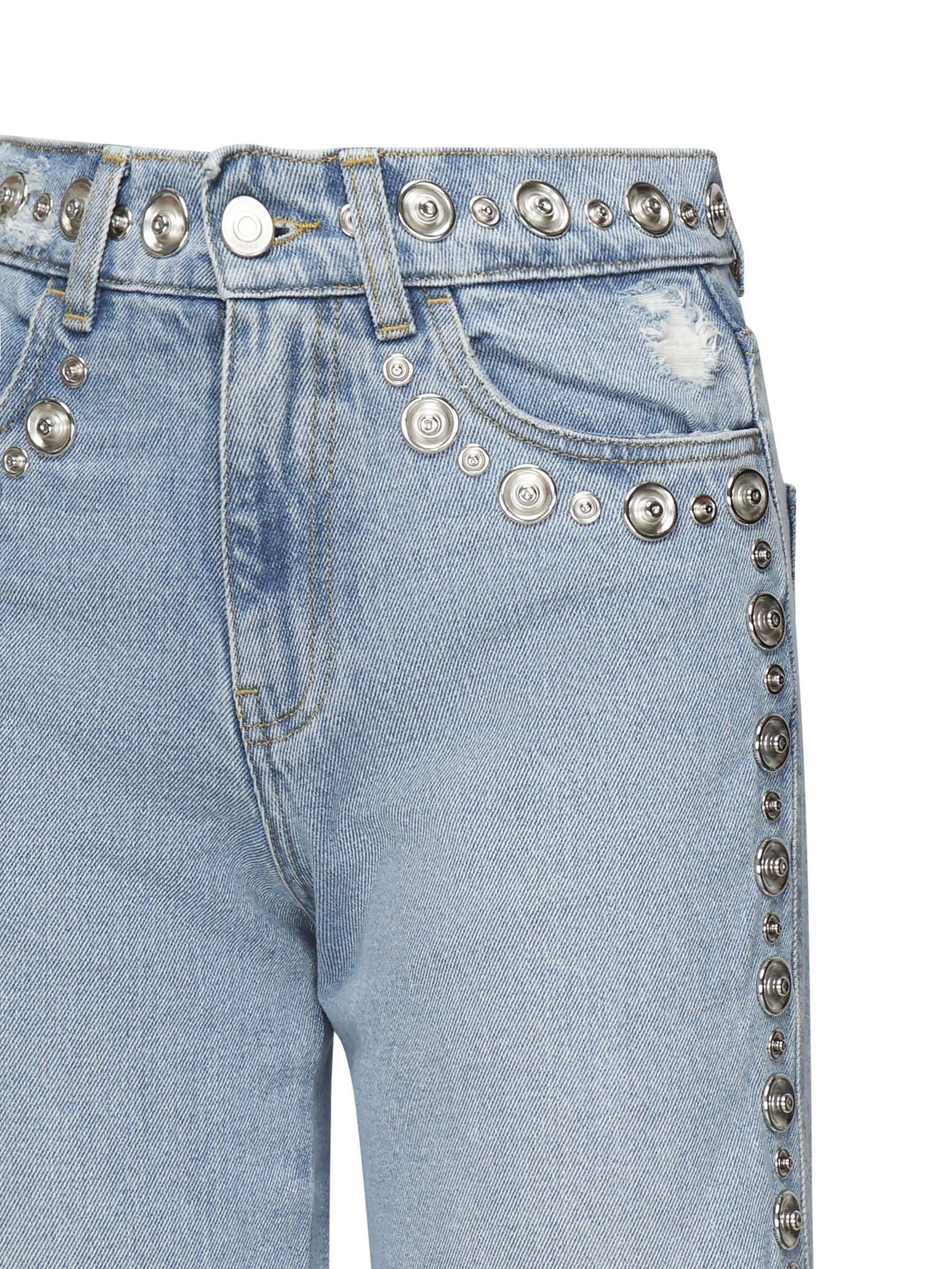 Jeans in denim di cotone con borchie