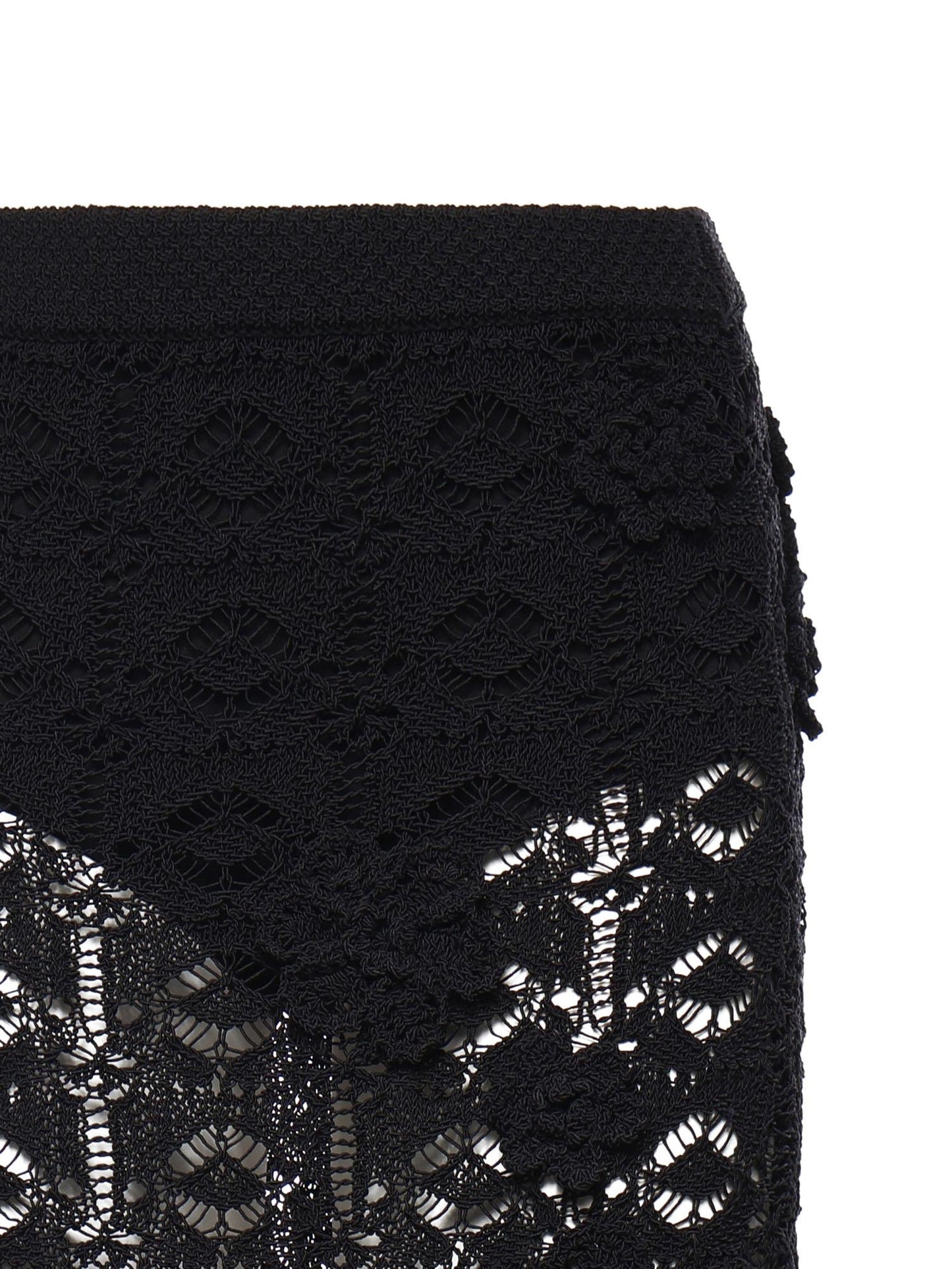 Gonna midi in crochet con fiori