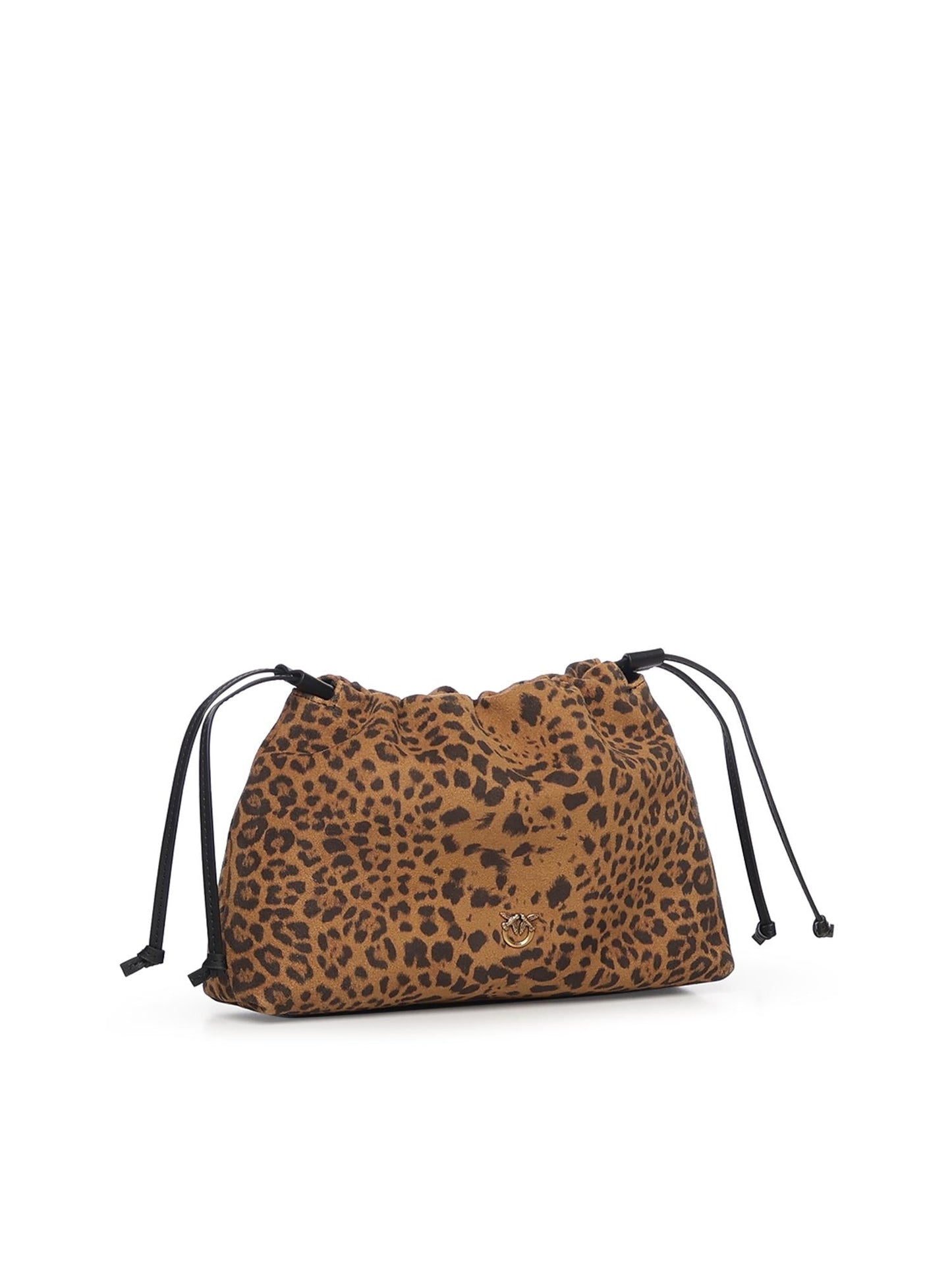 Clutch a spalla piccola in suede con stampa leopardata