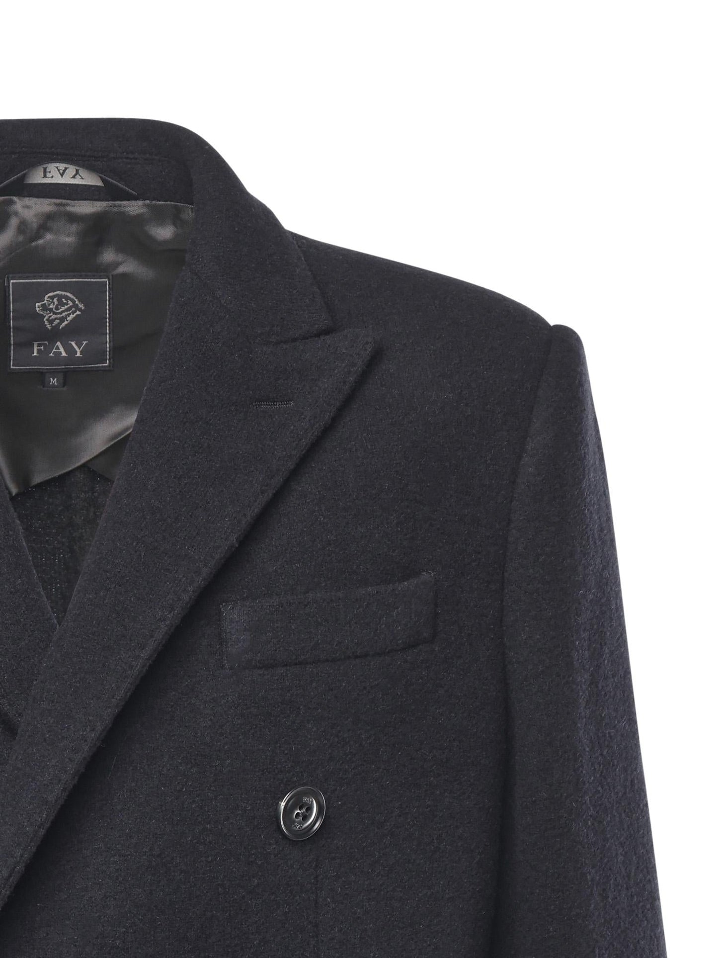 Cappotto doppiopetto in jersey di lana
