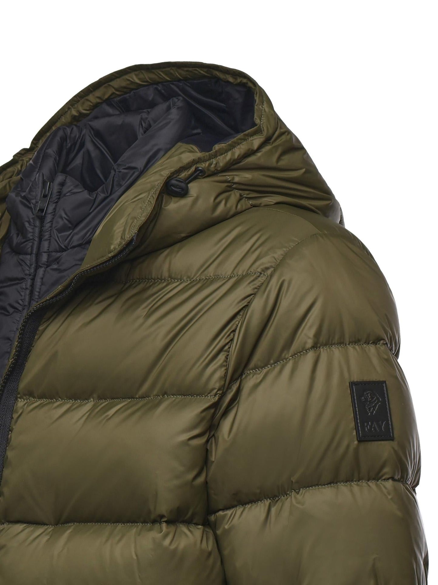 Piumino double front in popeline calandrato