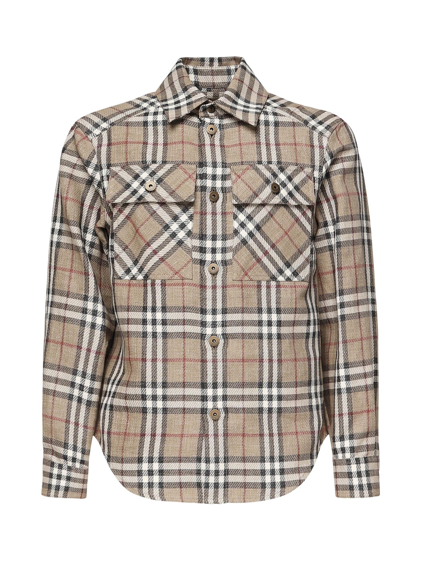 Camicia check in cotone e lino