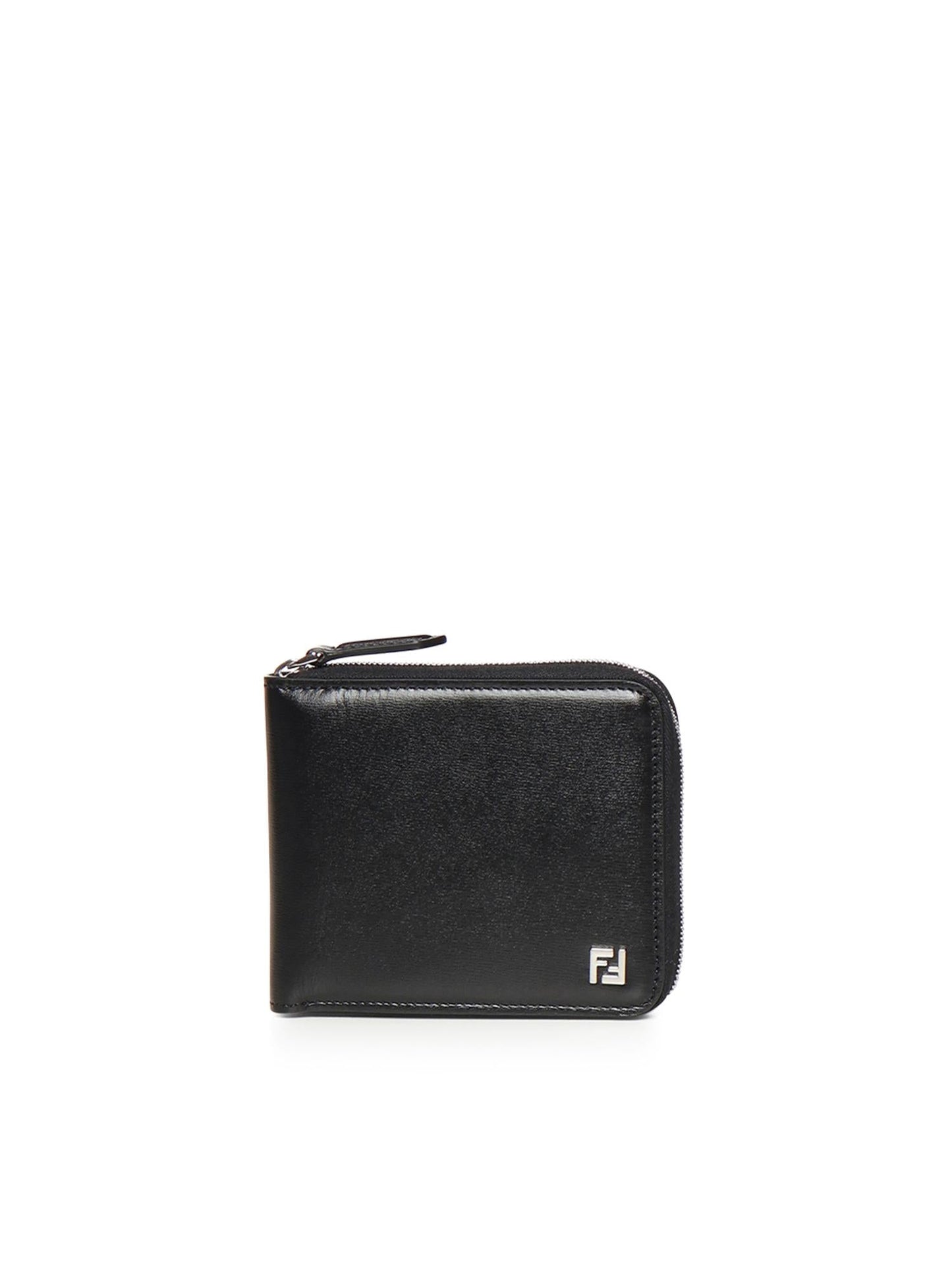Portafoglio Squared FF in pelle con logo