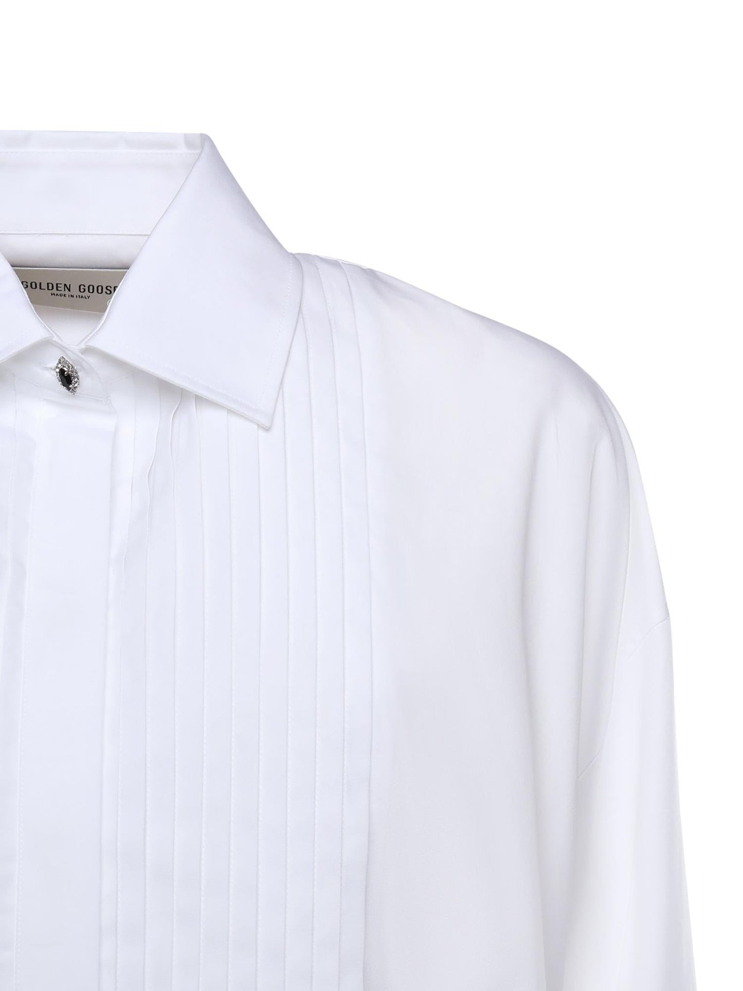 Camicia in cotone con dettaglio plissé