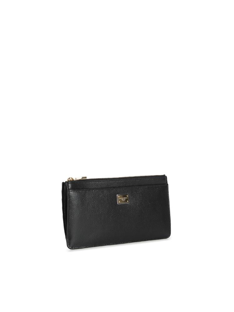 Portacarte in pelle con logo plaque