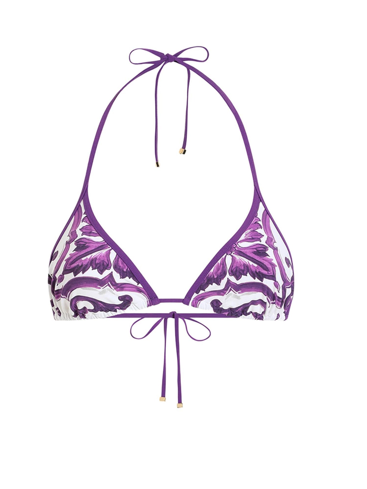 Bikini a triangolo con stampa maiolica